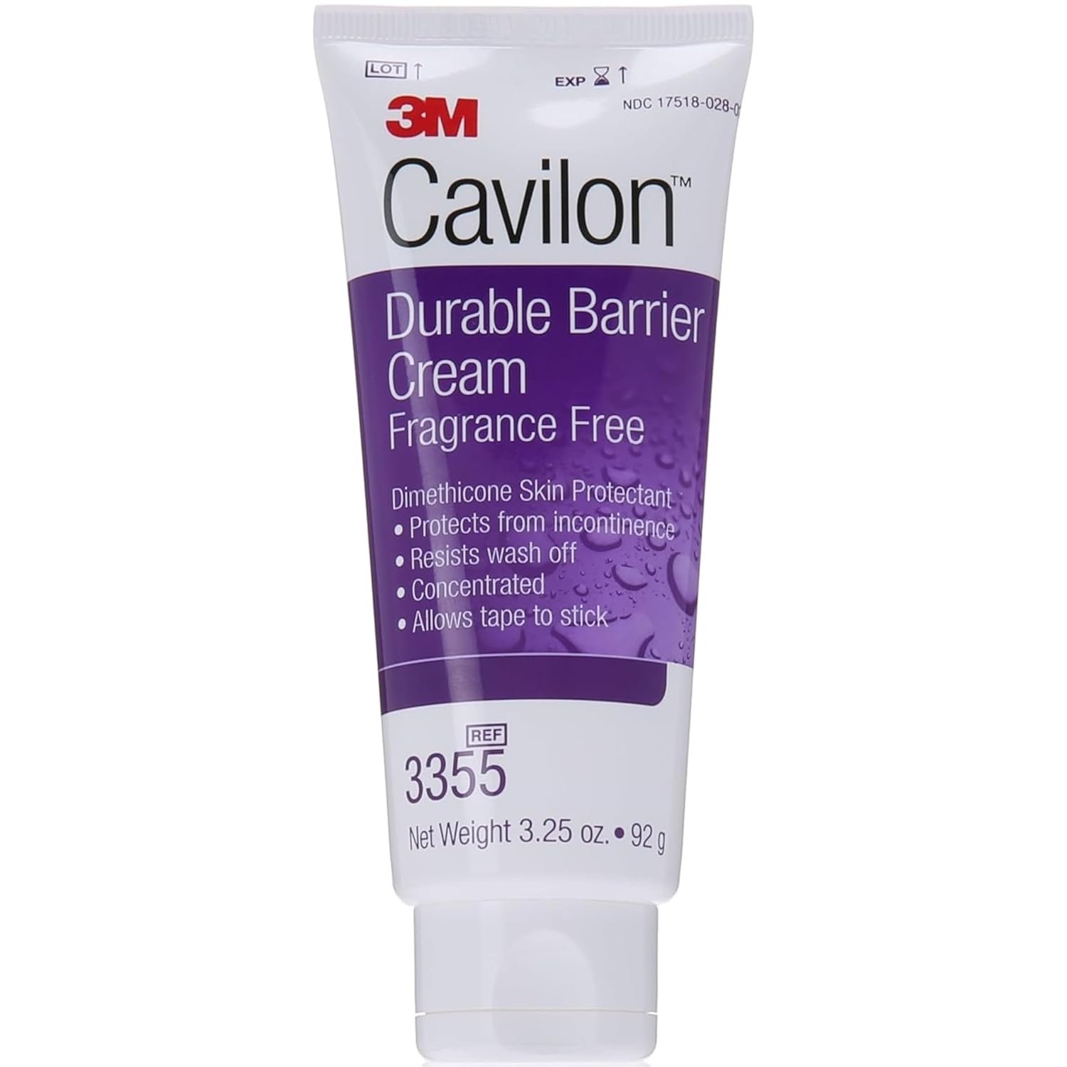 3M Cavilon Durable Barrier Cream for Skin Protection – 3.25 oz Tube, Adult, Fragrance Free