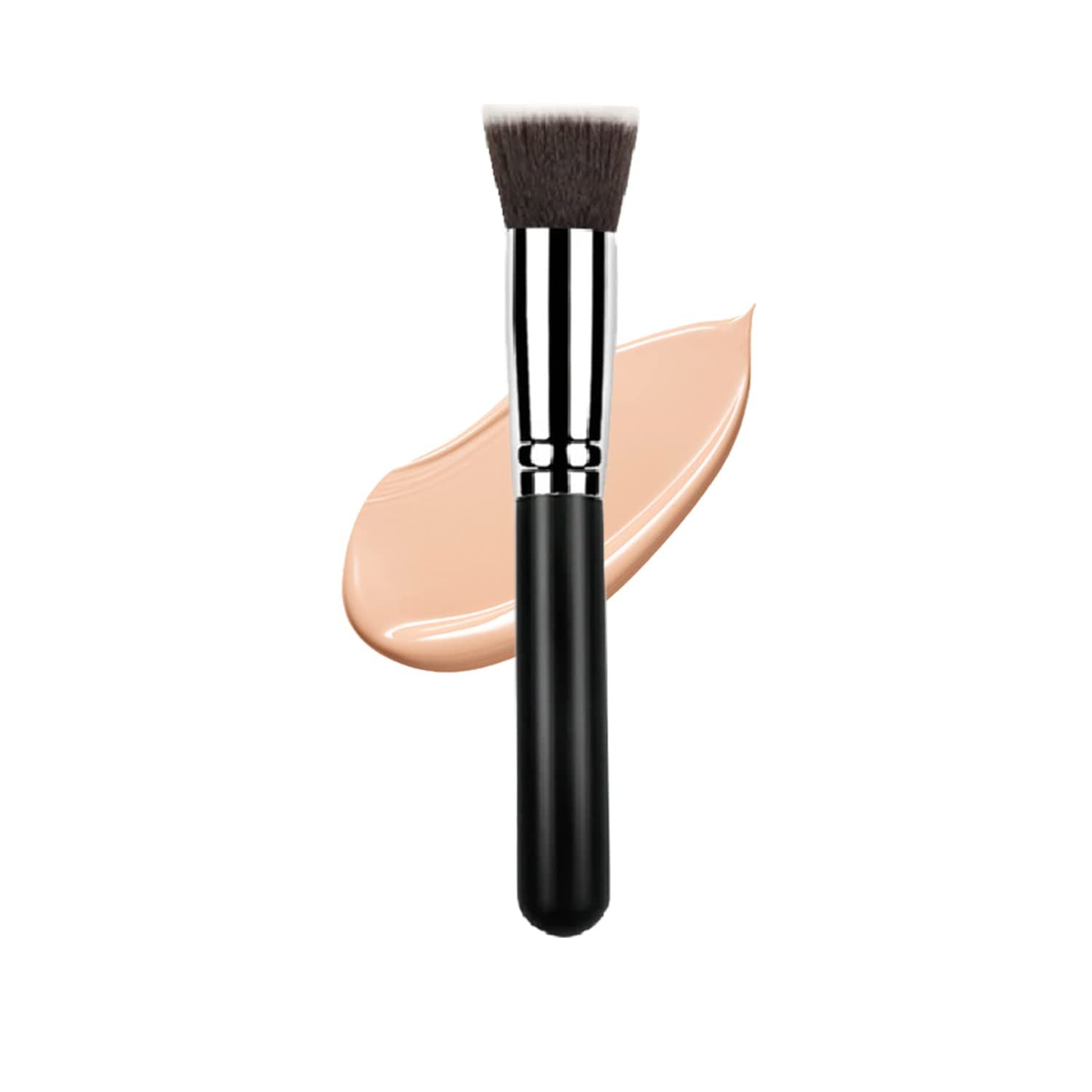 Flat Kabuki Foundation Brush, Soft Premium Makeup Brush Cosmetic Tool, Black