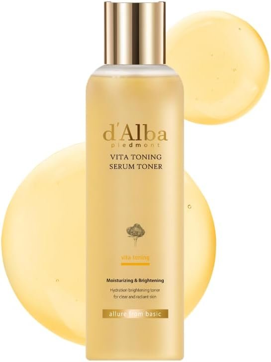 d’alba Piedmont White Truffle Vita Toning Serum Toner, Glass Skin with Double Vitamin Skincare, Face Moisturizer, (6.09 fl. oz)