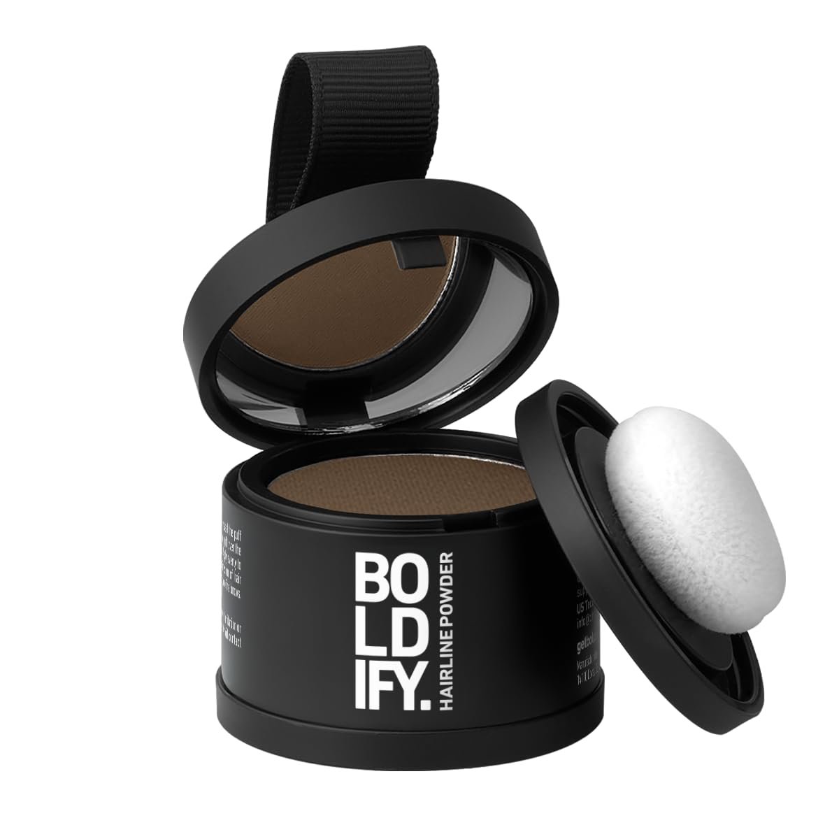 BOLDIFY Hairline Powder – Water-Resistant Root Touch Up Hair Color for Gray Coverage – 24-Hour Stain-Proof, Mess-Free Hair Powder for Thinning Hair – Light Brown