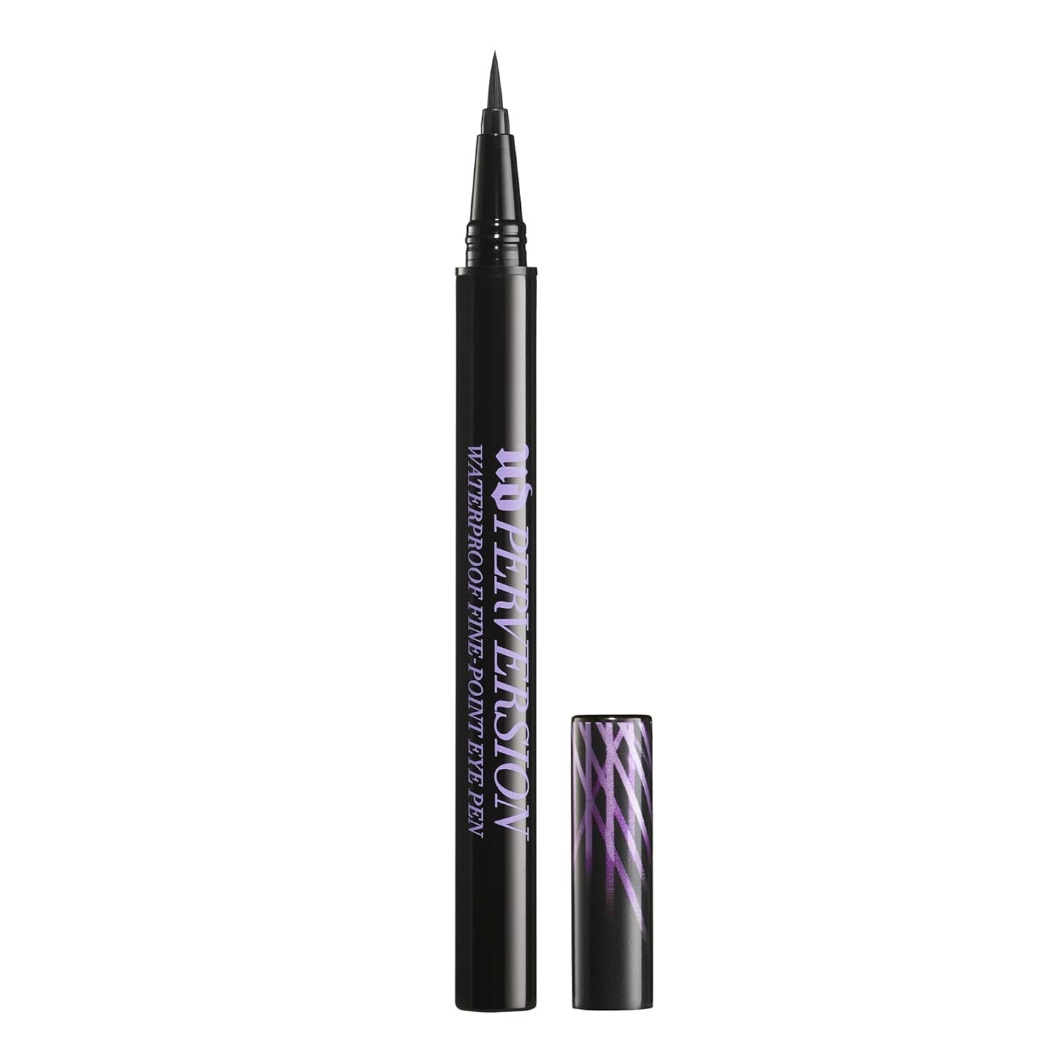 Urban Decay Perversion Waterproof Black Liquid Eyeliner – Smudge-Proof, Sweat-Proof, Transfer-Resistant, Fine-Point Eye Pen, Flexible Brush Tip, Semi-Matte Black, Precise Application, Vegan