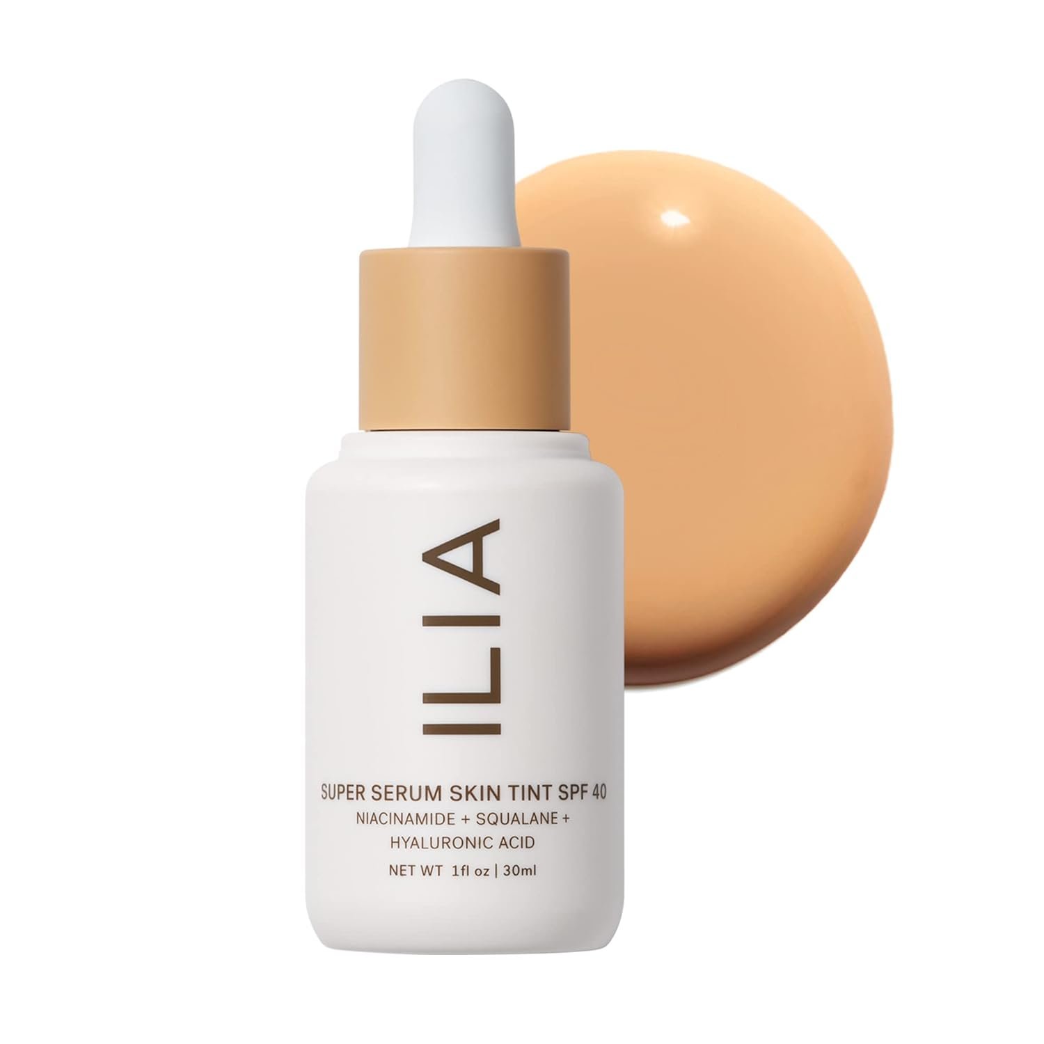 ILIA – Super Serum Skin Tint SPF 40 | Lightweight Foundation With Mineral SPF | Hydrate, Smooth, Plump | Non-Comedogenic, Clean, Cruelty-Free & Vegan (Shela ST8, 1 fl oz | 30 ml)