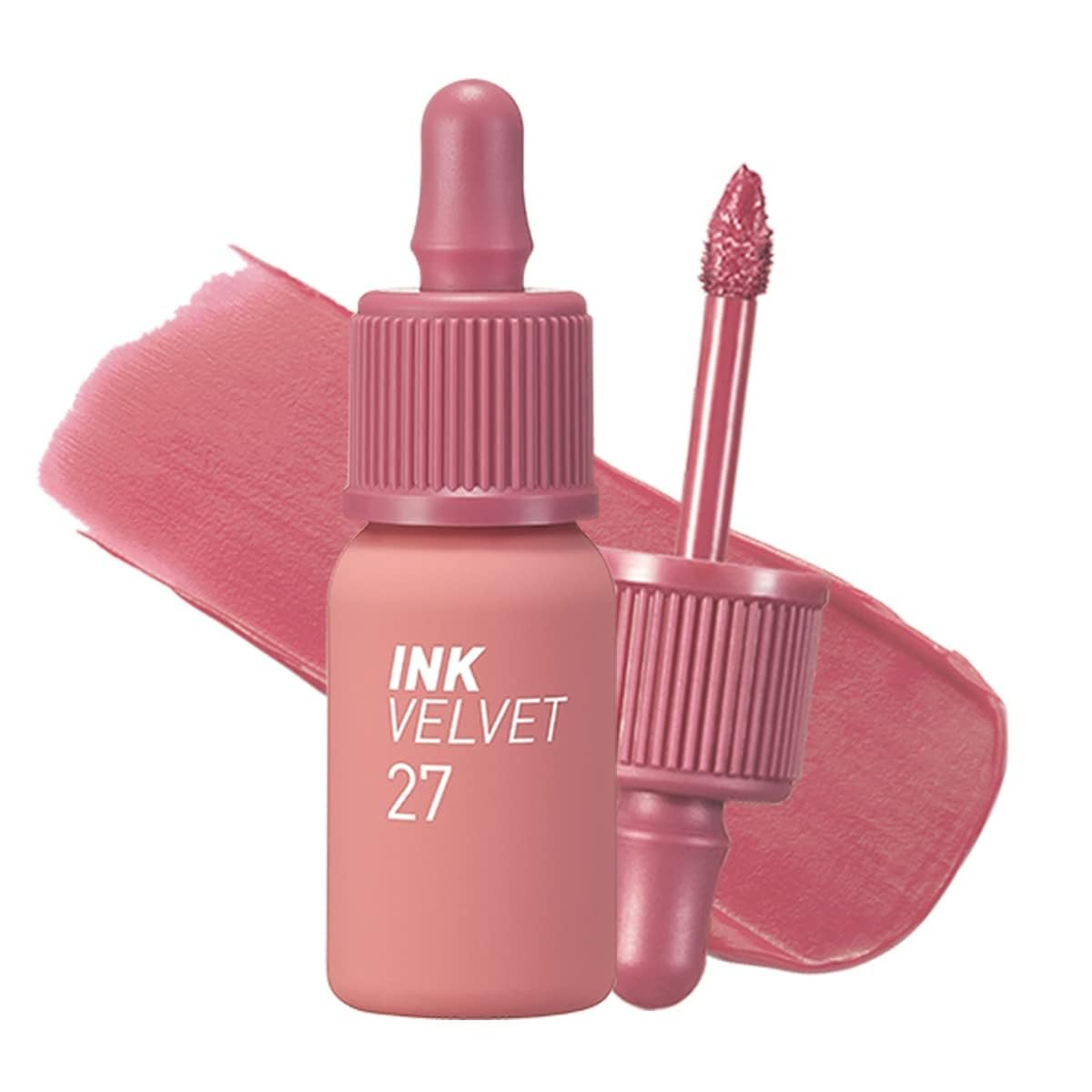 Peripera Ink the Velvet Lip Tint – High Pigment Color, Longwear, Weightless, Not Animal Tested, Gluten-Free, Paraben-Free (027 STRAWBERRY NUDE)