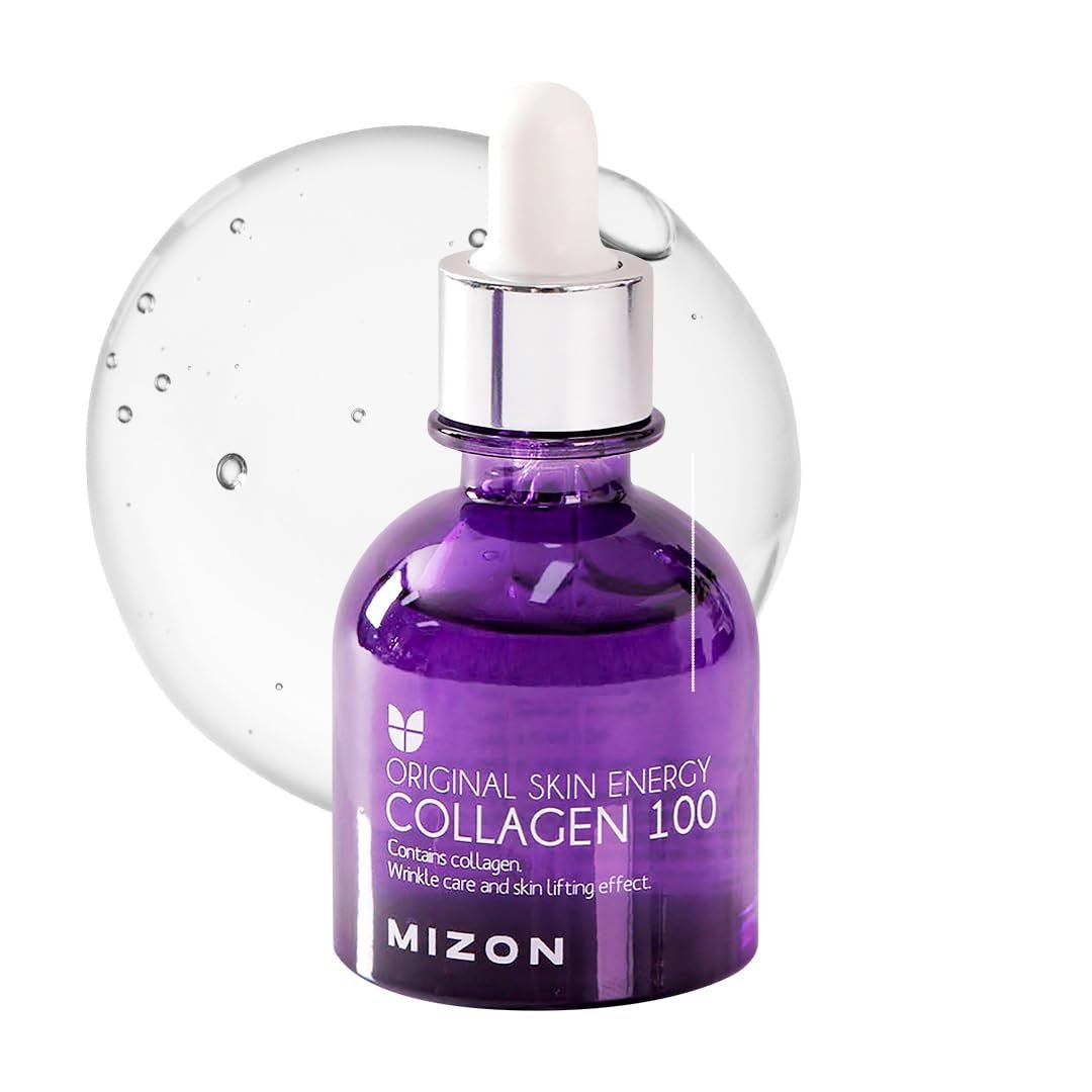 MIZON Marine Collagen 100 Ampoule Serum with Collagen Peptide for Firming Skin Wrinkles Hydrating Anti Aging with Adenosine Panthenol & Centella (1.01 fl oz)