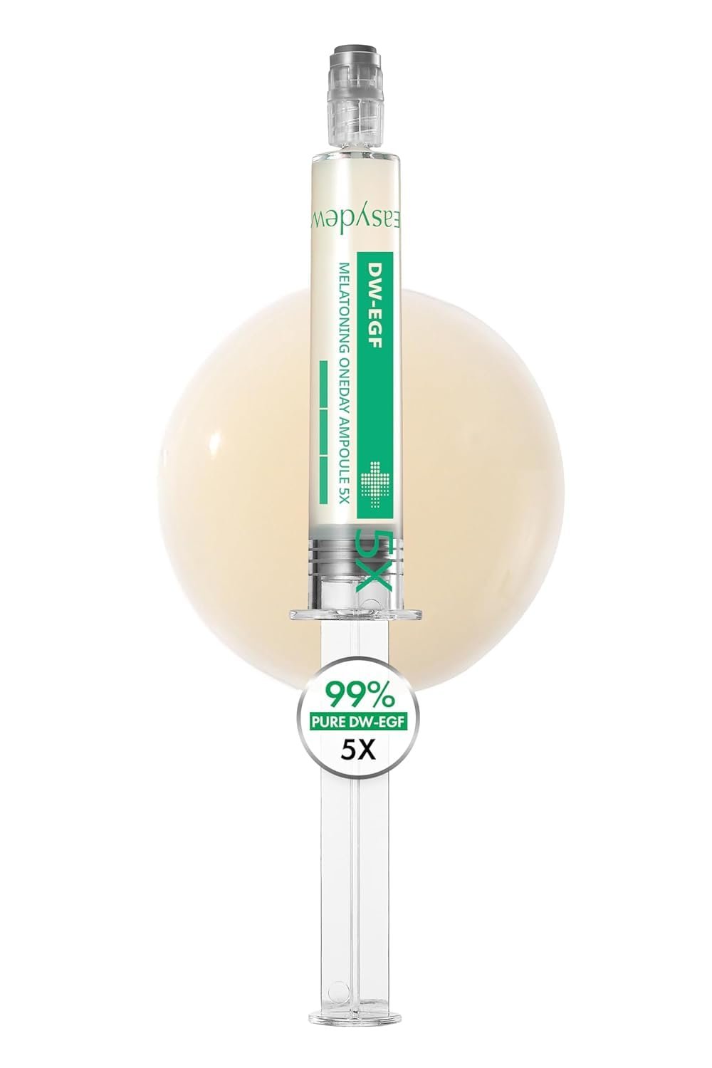 Easydew DW-EGF Melatoning Ampoule 5X – Hydrating Dark Spot Serum with Niacinamide & Glutathione for Uneven Skin – Fast Absorbing Day & Night Ampoule Korean Skin Care (Pump 0.27 fl oz, EGF 5X)