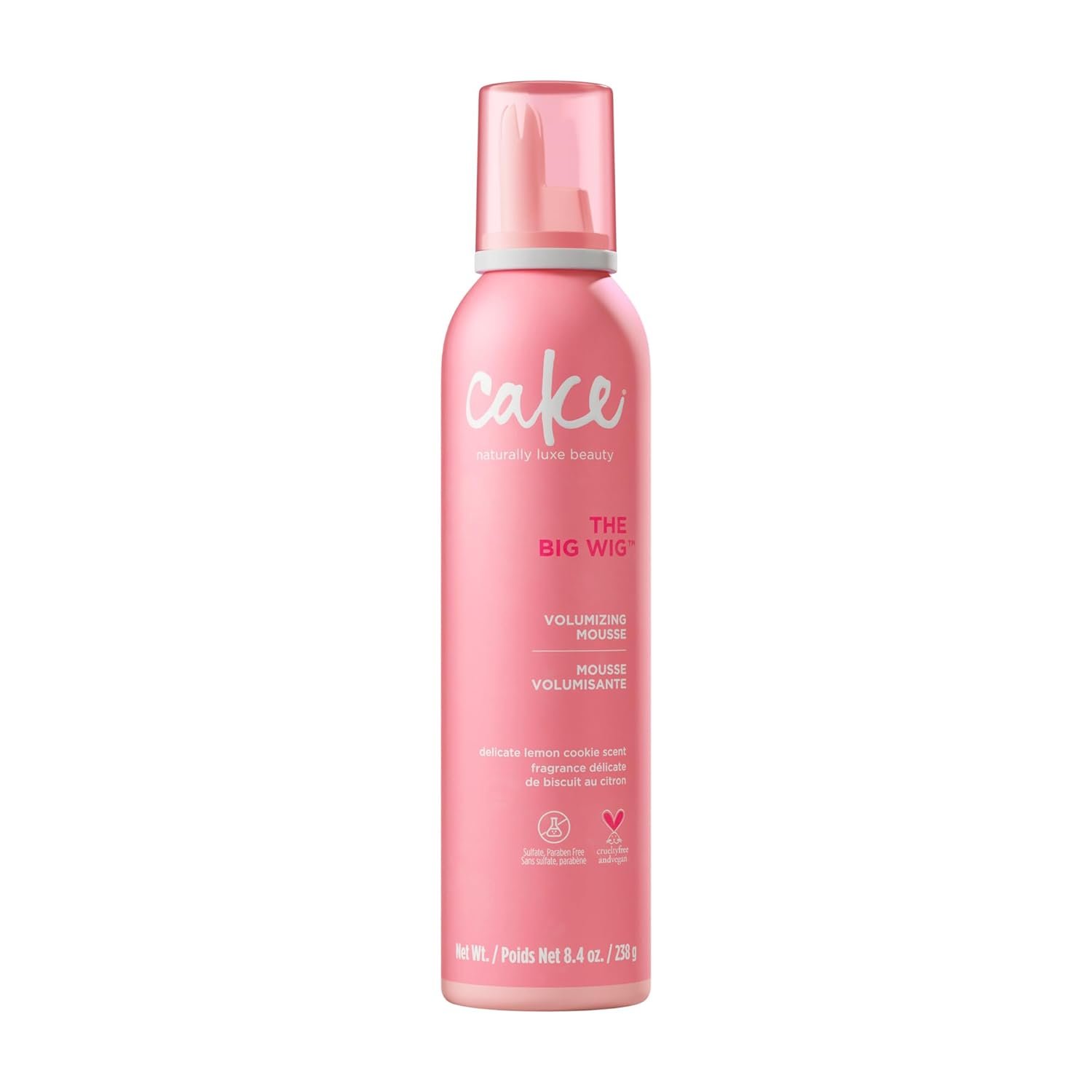 Cake Beauty Volumizing Mousse, The Big Wig – High Volume, Flexible Hold Hair Mousse with 450 F Heat Protection – For All Hair Types – 8.4 oz