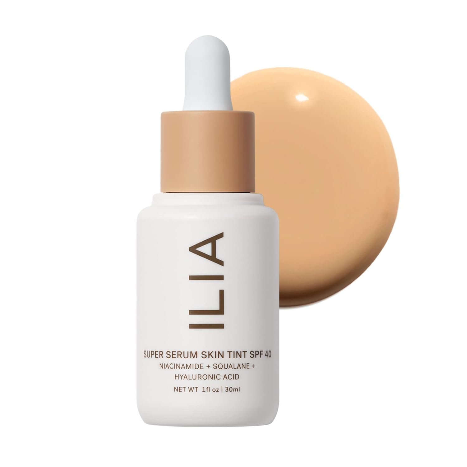 ILIA – Super Serum Skin Tint SPF 40 | Lightweight Foundation With Mineral SPF | Hydrate, Smooth, Plump | Non-Comedogenic, Clean, Cruelty-Free & Vegan (Diaz ST7, 1 fl oz | 30 ml)