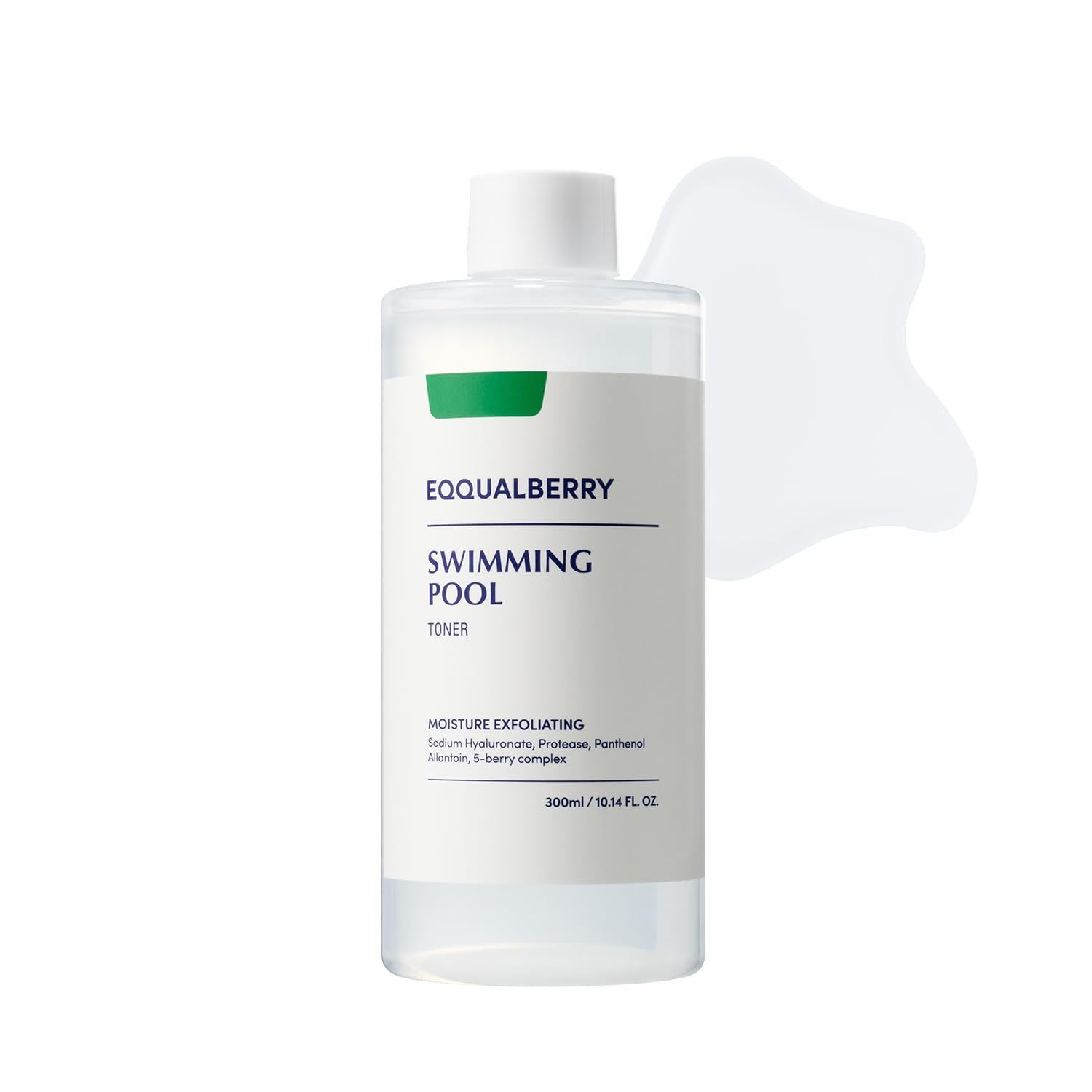 EQQUALBERRY Swimming Pool Toner – Korean Toner for Daily Exfoliating & Deep Hydration with Natural Enzyme Protease & Hyaluronic Acid, For Sensitive Skin, 10.14 Fl Oz (300ml)