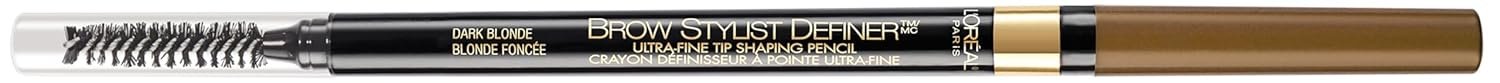 L’Oreal Paris Makeup Brow Stylist Definer Waterproof Eyebrow Pencil, Ultra-Fine Mechanical Pencil, Draws Tiny Brow Hairs and Fills in Sparse Areas and Gaps, Dark Blonde, 0.003 Ounce (Pack of 2)