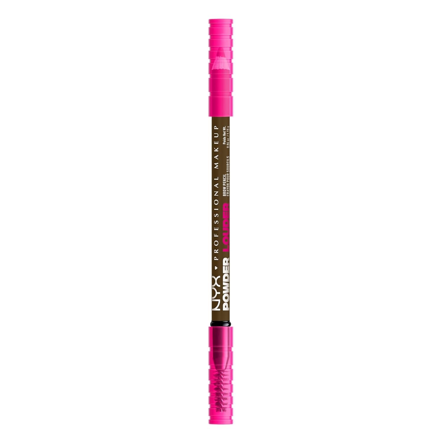 NYX PROFESSIONAL MAKEUP Powder Louder Eyebrow Pencil, Brow Pencil with Buildable Volume For Up To 12HR Wear, Vegan Formula – Taupe