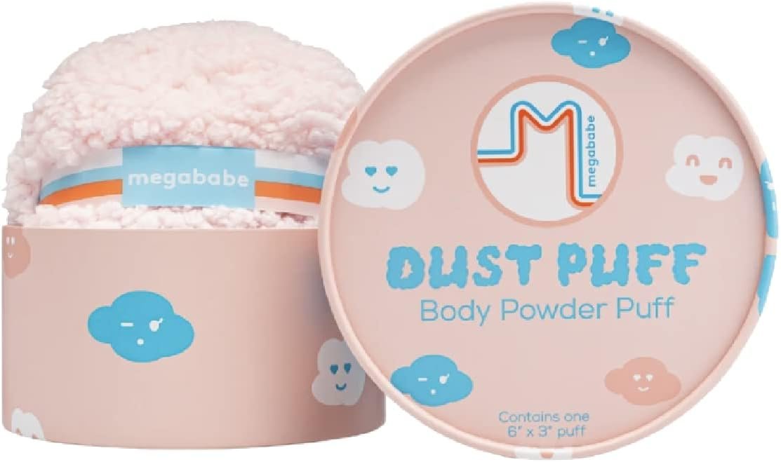 Megababe Body Powder Applicator – Dust Puff | Oversize (6” x 3”) Powder Puff | Powder Sold Separately