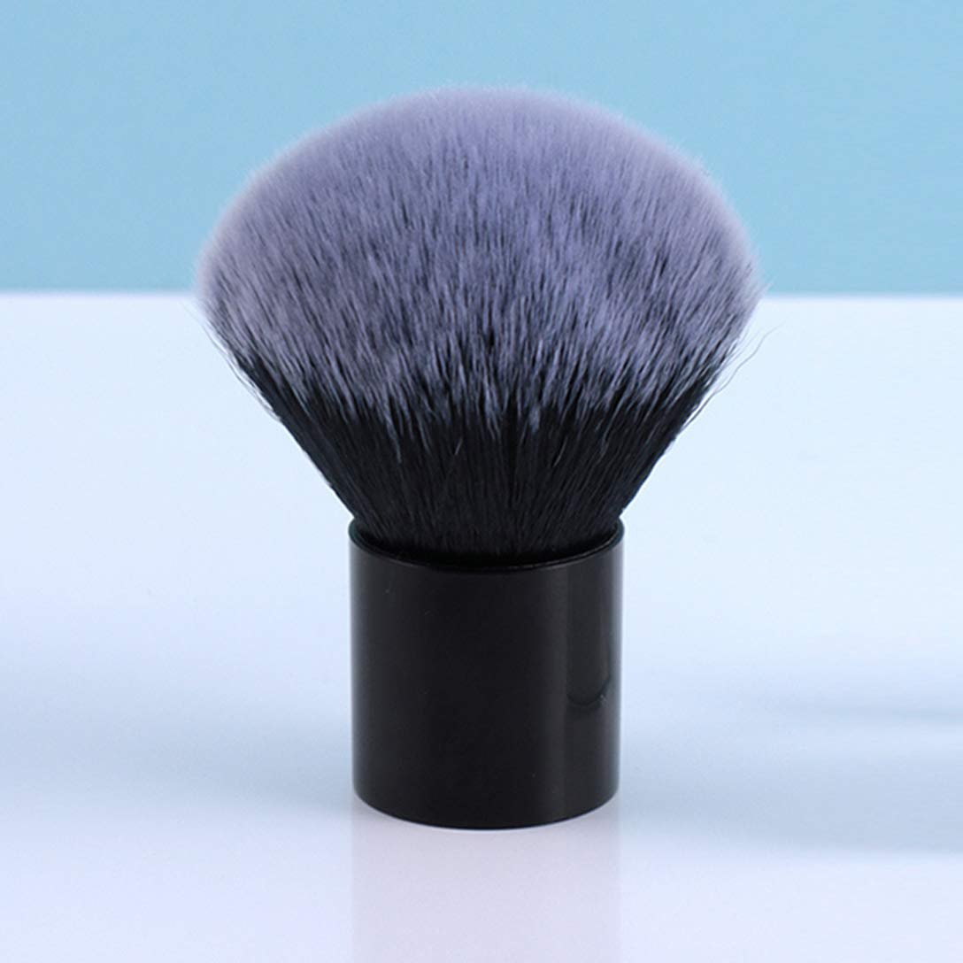 Large Mineral Powder Brush Foundation Brush Contour Brush Blush Brush Bronzer Brush Face Blender Buffing Blending Kabuki Makeup Brushes Thick And Dense Full Coverage (Round Top, Black)