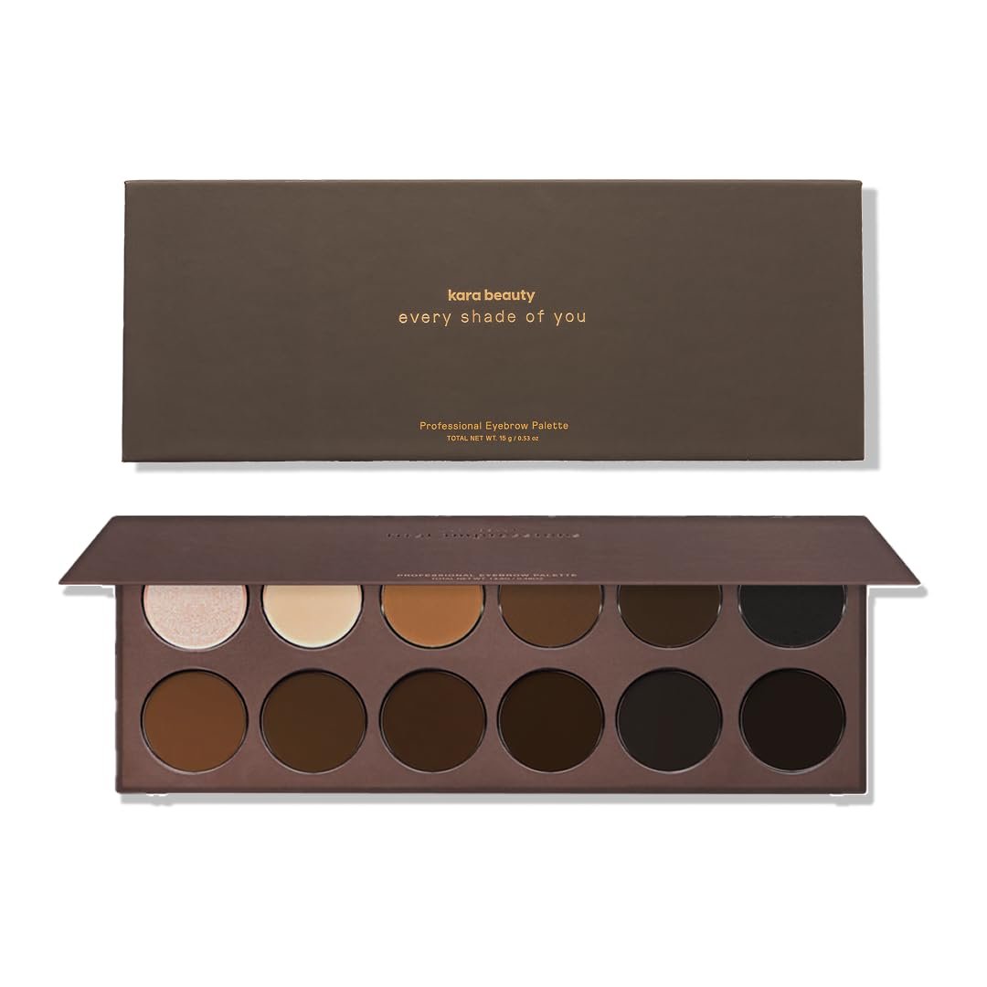 KARA BEAUTY Eyebrow Kit – Brow Makeup Kit with Powders, Pomades & Highlighters – Blendable, Long-Wear Eyebrow Powder Set for Natural or Sculpted Brows – Perfect for Makeup Artist, Beginner-Friendly