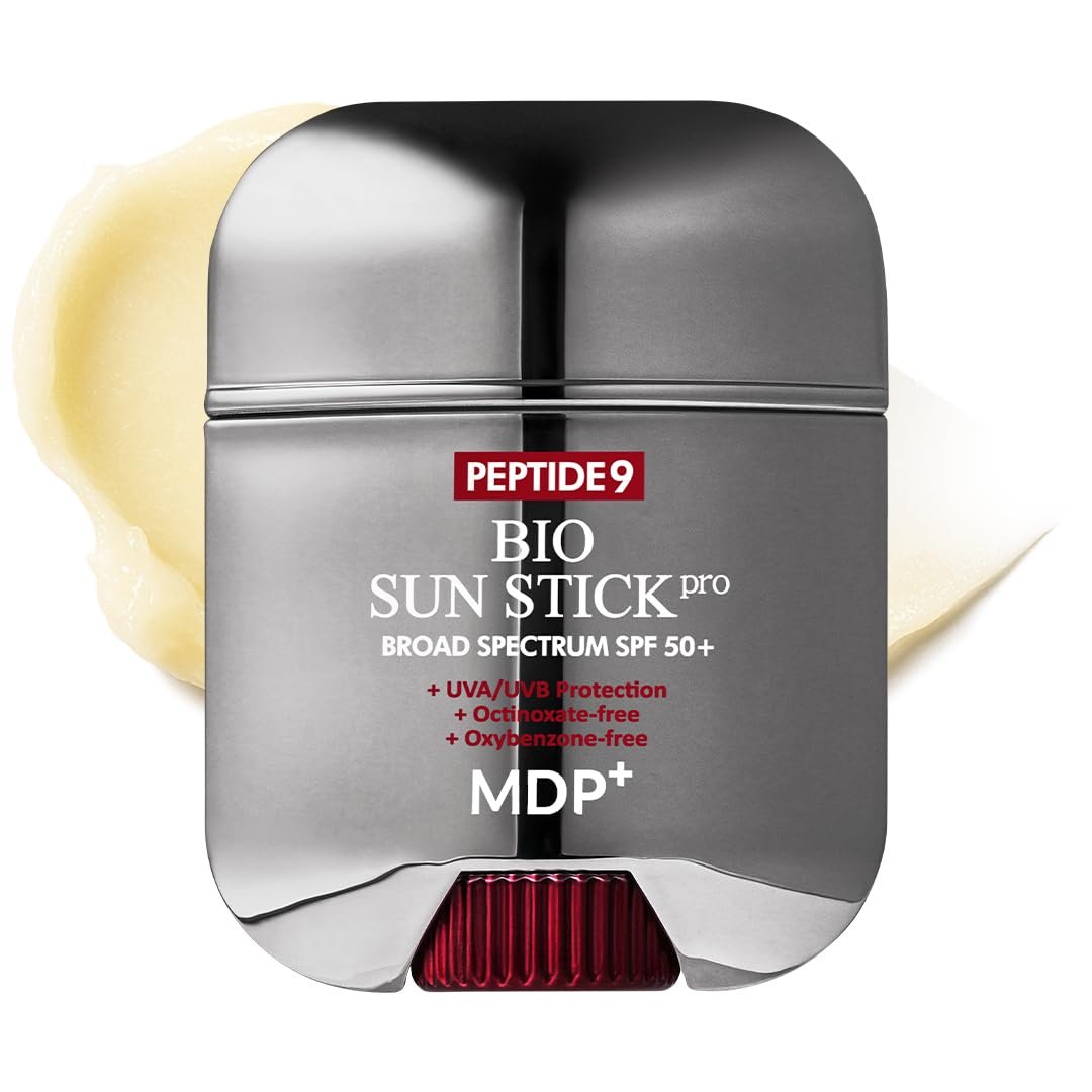MDP+ Peptide 9 Bio Sunstick Pro | Korean Sunscreen Stick SPF 50+, Lightweight, Non-Greasy Broad Spectrum UV Protection for Face & Body