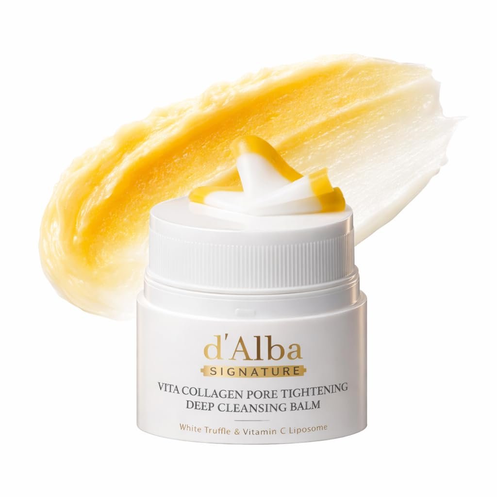 d’alba Piedmont Signature Vita Collagen Deep Cleansing Balm (1.69 fl oz), All-in-One Makeup Remover with Vitamin C, Pore Care, 3-in-1 Balm Oil Milk Cleanser