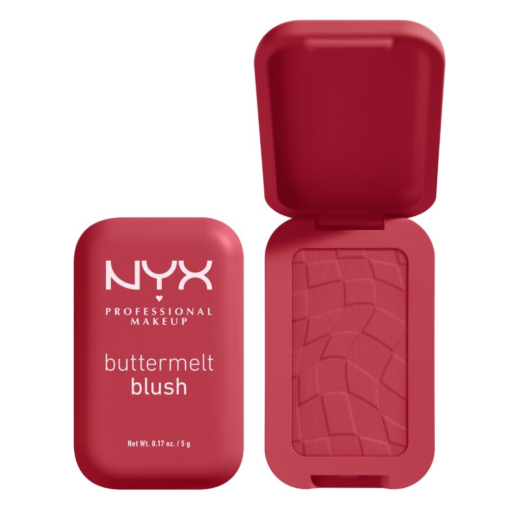 NYX PROFESSIONAL MAKEUP Buttermelt Powder Blush, Fade and Transfer-Resistant Blush, Up to 12HR Make Up Wear, Vegan Formula – Back And Butta