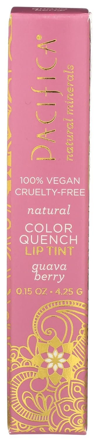 Pacifica Tinted Lip Balm – Color Quench Hydrating Flavored Pink Lip Balm – Guava Berry Flavor – Clear -w/Coconut Oil & Cocoa Butter Natural Clean Beauty Vegan & Cruelty-Free Dermatologist Tested