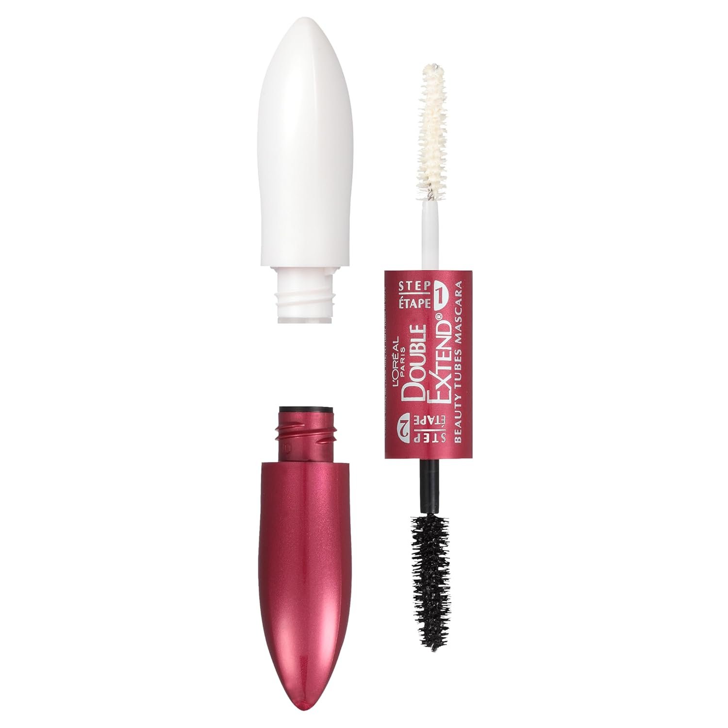 L’Oreal Paris Makeup Double Extend Tubing Mascara, Lengthening 2 Step Mascara, Smudgeproof, Black