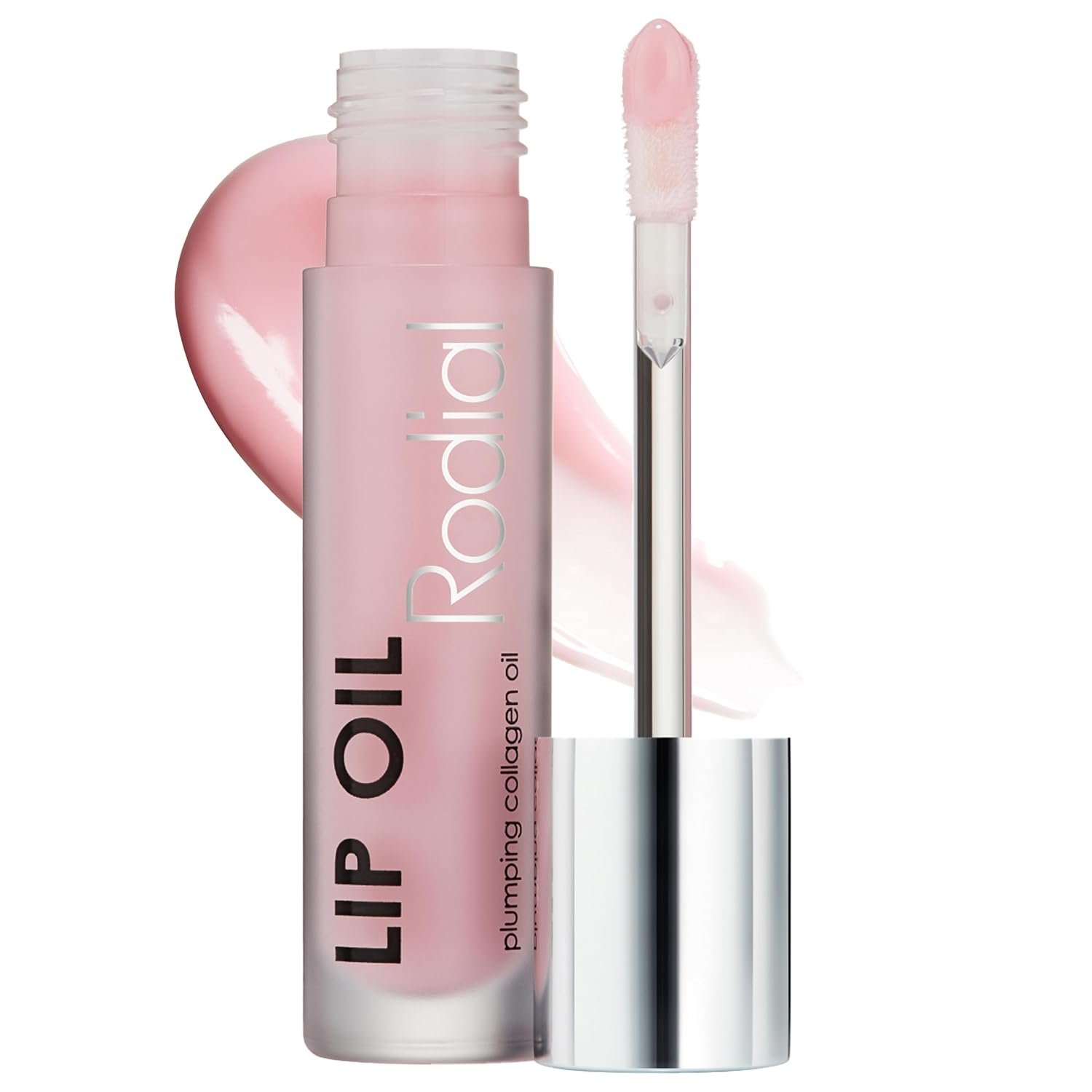 Rodial Plumping Collagen Lip Oil 0.14 fl oz, Hydrating Vegan Lip Oil for Fuller-Looking Lips, Nourishing Botanical Oils with Cherry, Jojoba & Macadamia, Sheer Pink Gloss Finish