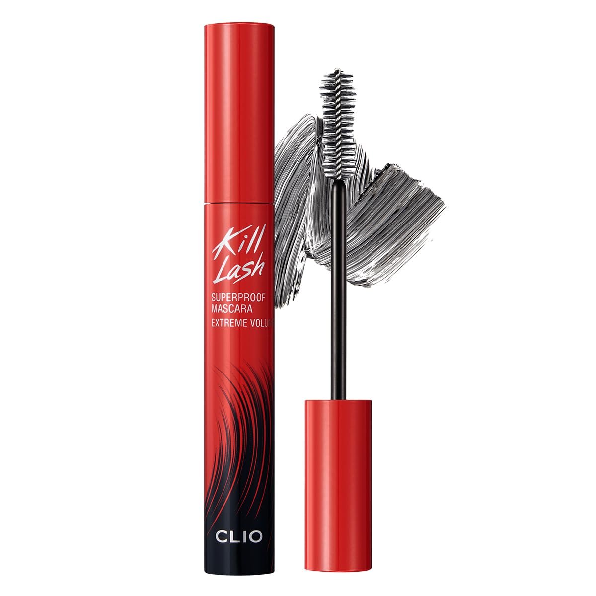 CLIO Kill Lash Superproof Mascara, Smudge-Proof Tubing Mascara, Volumizing Lash with Peanut-Shaped Brush, Bold Full Lash Effect, Buildable Definition, Safe for Sensitive Eyes (004 Extreme Volume)