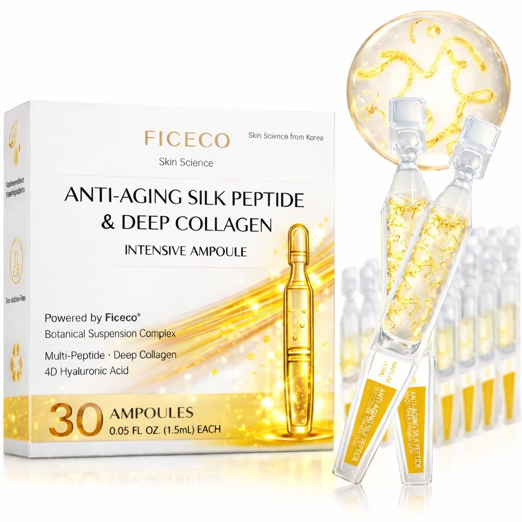 Glow Intensive Silk Peptides Serum for Face, Korean EGF Alternative Ampoule with Deep Collagen, Multi-Peptide, Niacinamide, 4D Hyaluronic Acid for Wrinkles, Fine Lines & Radiance