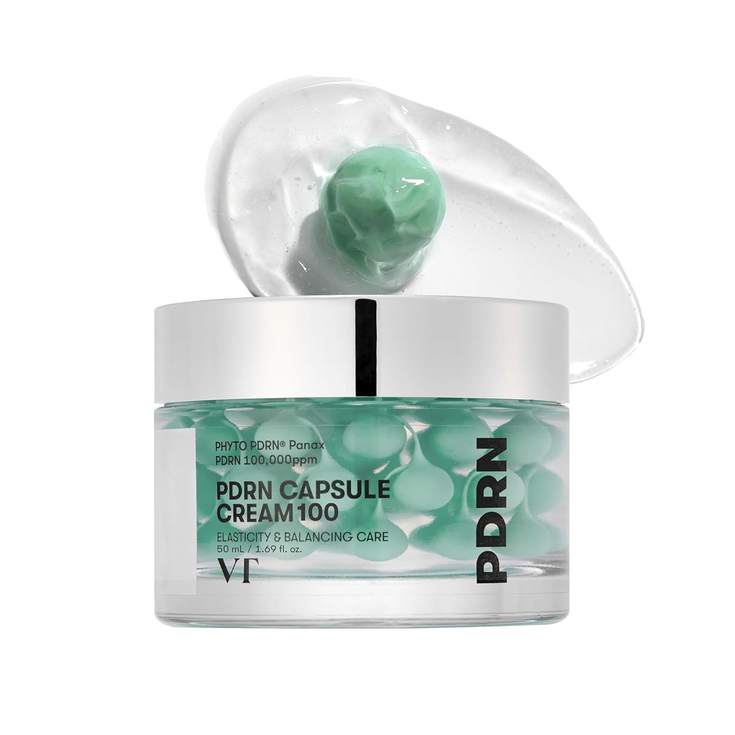 VT COSMETICS PDRN Capsule Cream 100, Hydrating Face Moisturizer with 100,000ppm PDRN, Hyaluronic Acid, 9 Peptides, Firming & Plumping Nourishing Cream, Korean Skin Care, 1.69 fl. oz.