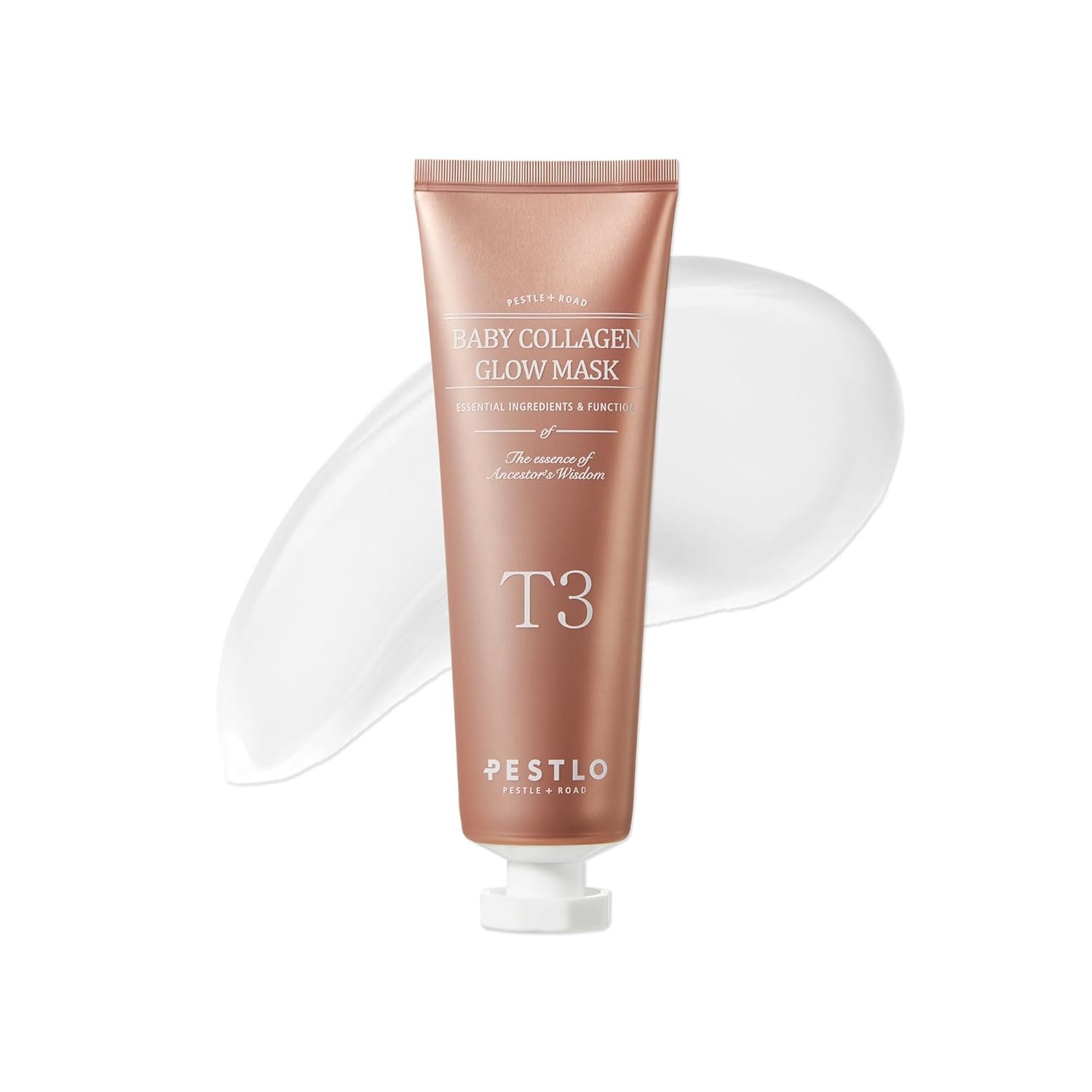 PESTLO Baby Collagen Glow Mask 1.69 fl.oz – Korean Peel Off Facial Mask Infused with Reallagen/T3 Vegan Collagen, Aginon, Volufiline for Hydrating, Firming, Glow, Glass Skin