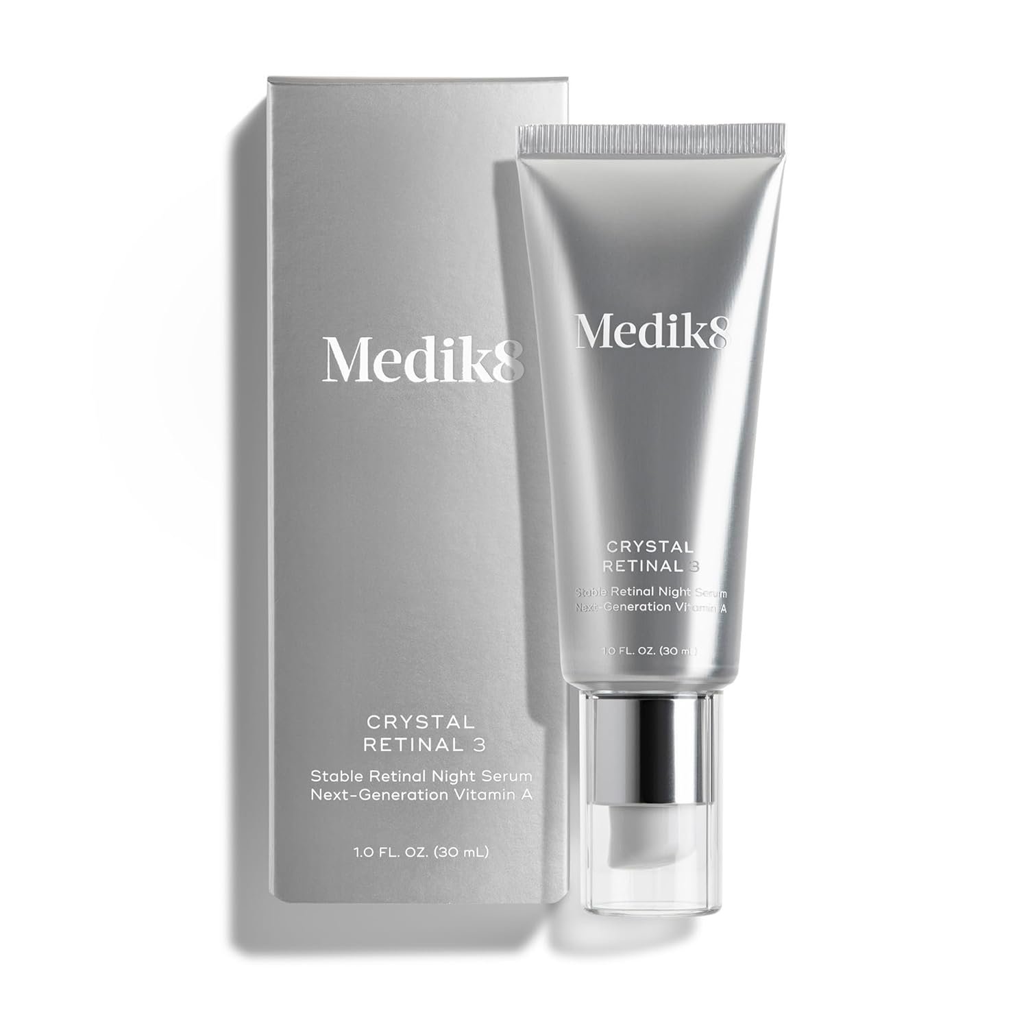 Medik8 Crystal Retinal 3 – Firming, Advanced Skin Retinaldehyde Face Serum – Night Serum with Hyaluronic Acid and Vitamin E – Gluten Free – 1 oz