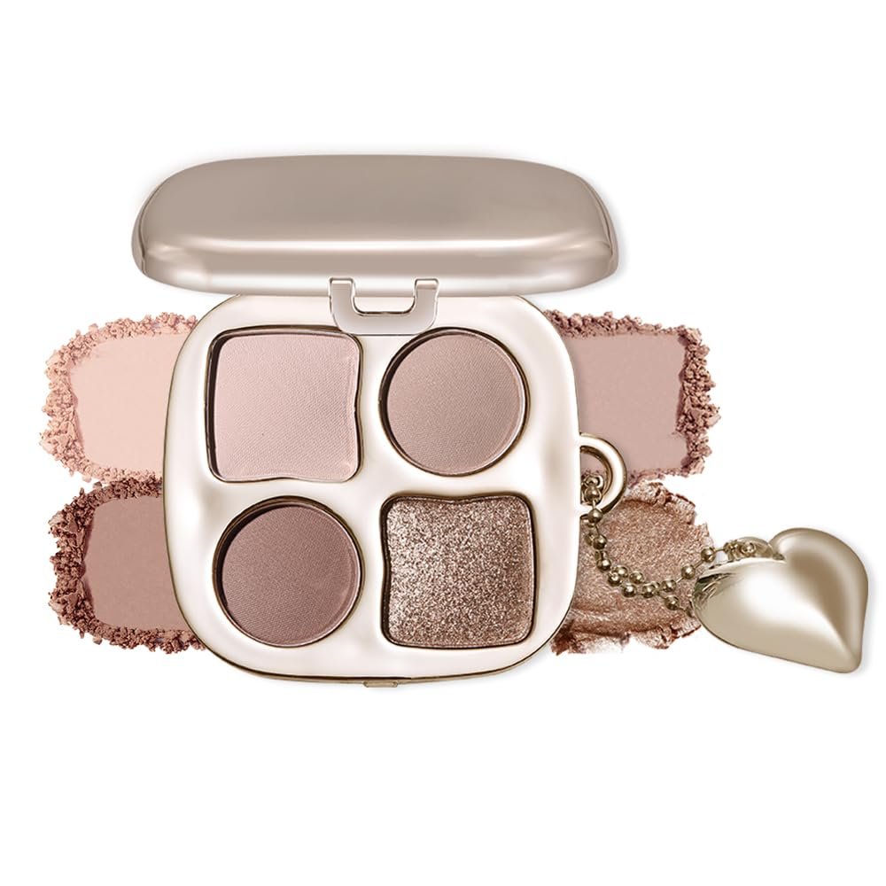 Cool-Toned Matte Neutral Nude Eyeshadow Palettes Eye Makeup With Mirror – High Pigment Long-Lasting Eye Shadow Palette For Older Women, Soft Nude Makeup Mini Eyeshadow Palette, 01#