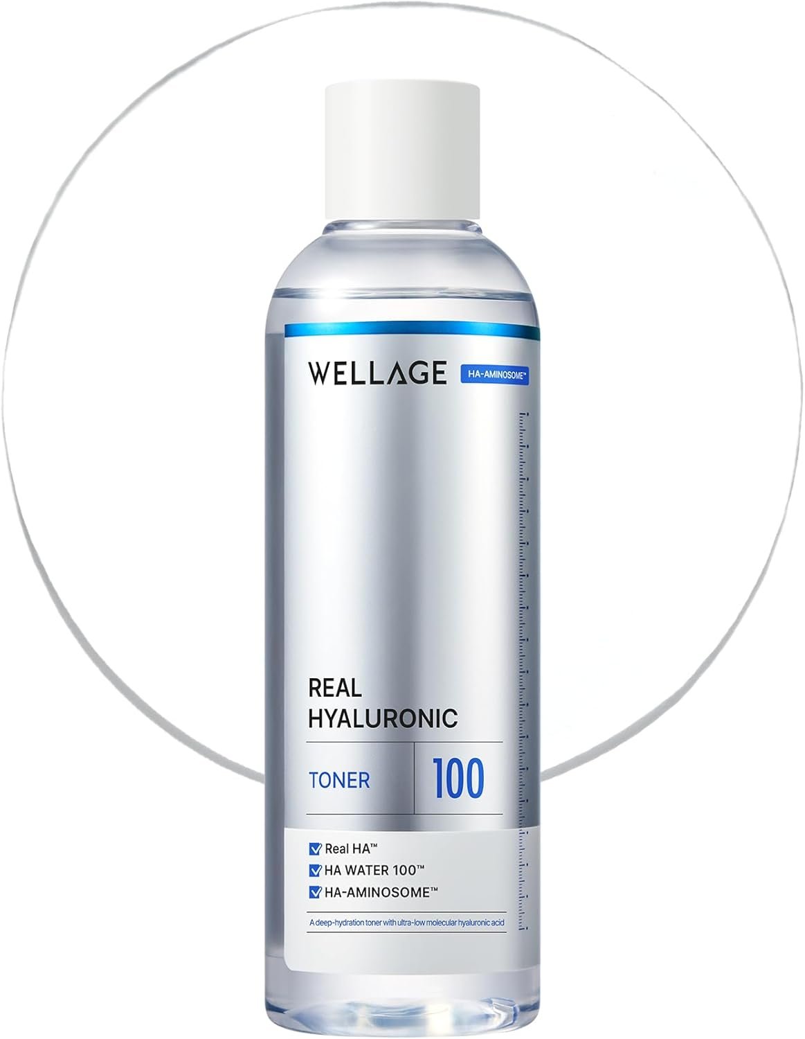 WELLAGE Real Hyaluronic Toner 100 for face, Korean Beauty Toner, 93% Hyaluronic Acid Water, Hydrating for Dry Skin – Deep, Quick Absorption, Hypoallergenic, Skin Irritation-Free, 6.76 fl.oz.