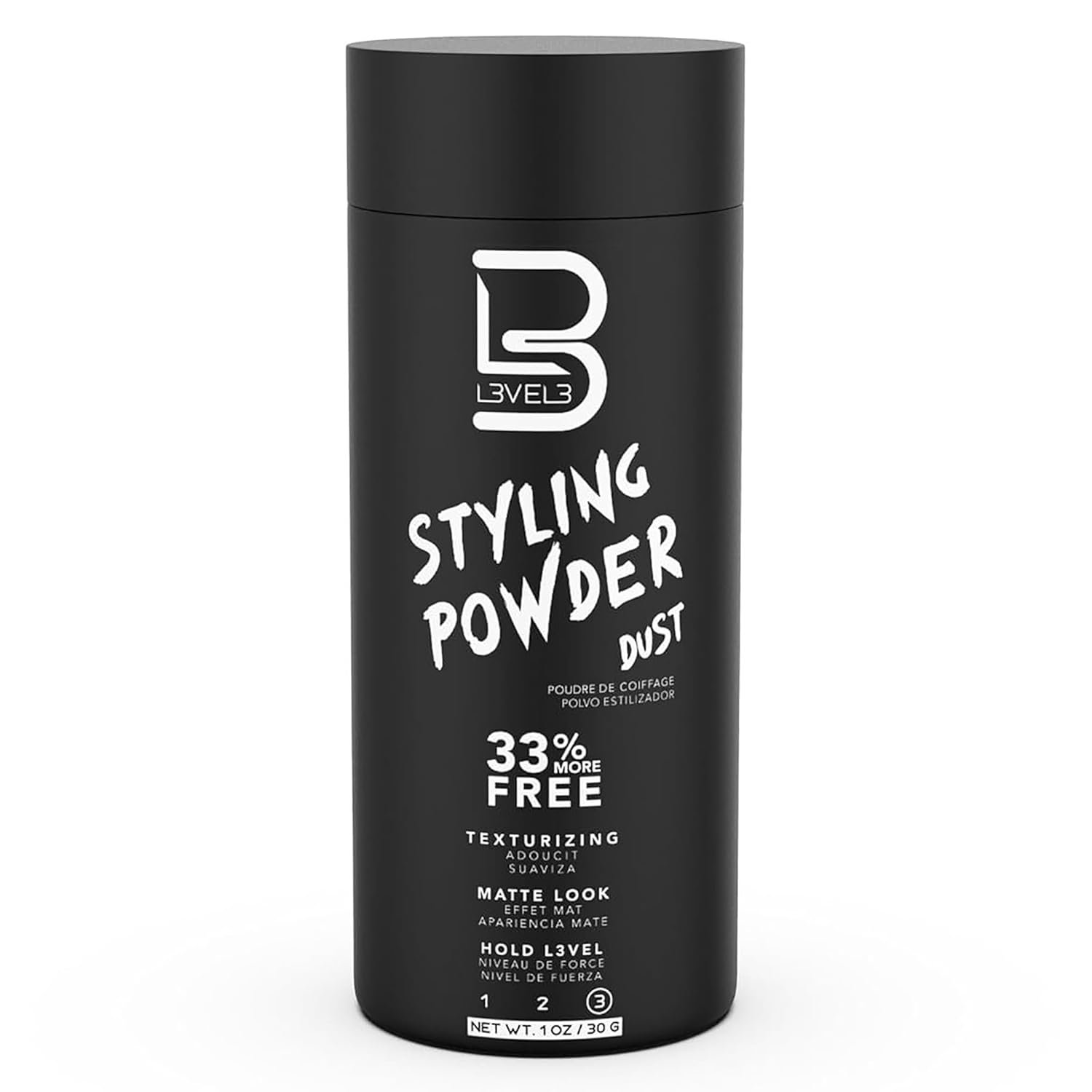 L3 Level 3 Styling Powder – Natural Look Mens Powder – Easy to Apply with No Oil or Greasy Residue (Small – 30 Grams)