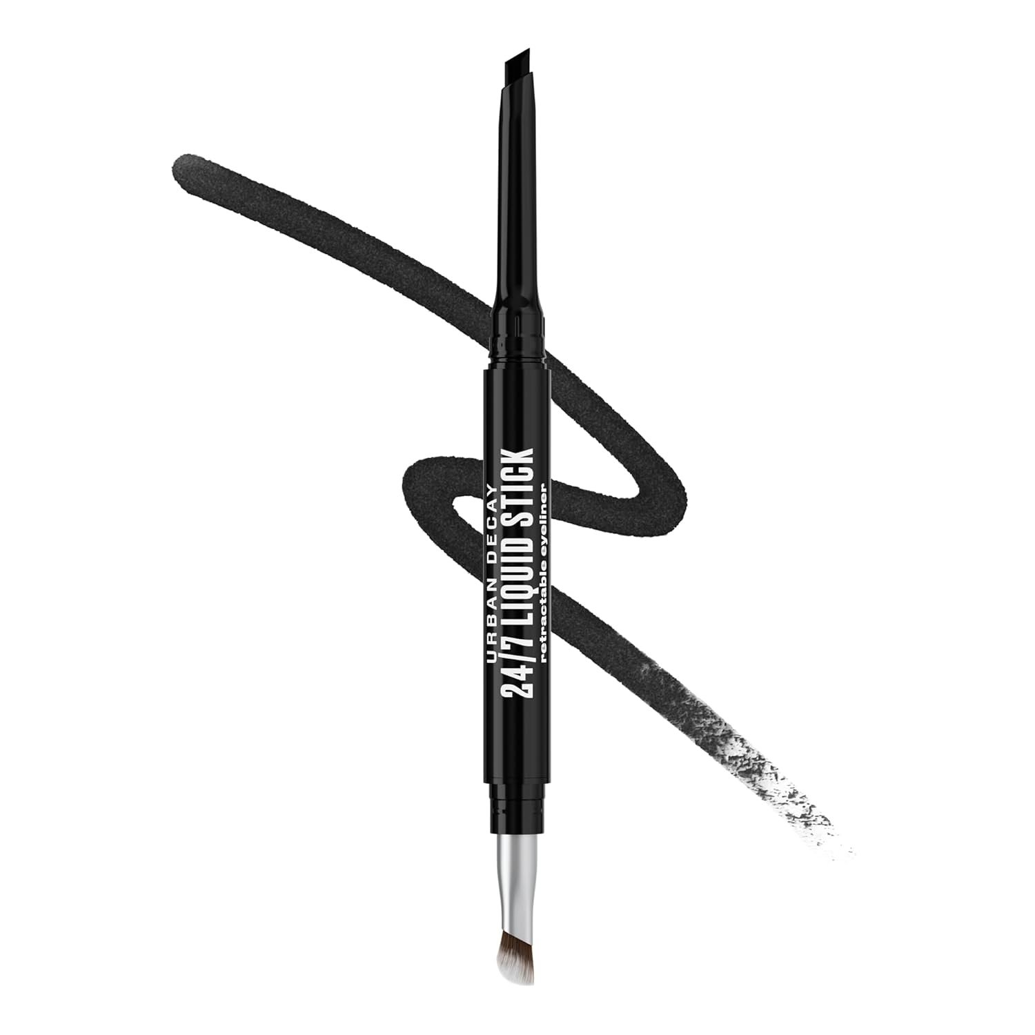 Urban Decay 24/7 Liquid Stick Waterproof Eyeliner – Smudge-Proof, Transfer-Proof, Up to 24HR Wear, Dual-Ended Retractable Gel Liner with Blending Eye Brush, Slanted Angled Tip, Vitamin E – 0.012 oz