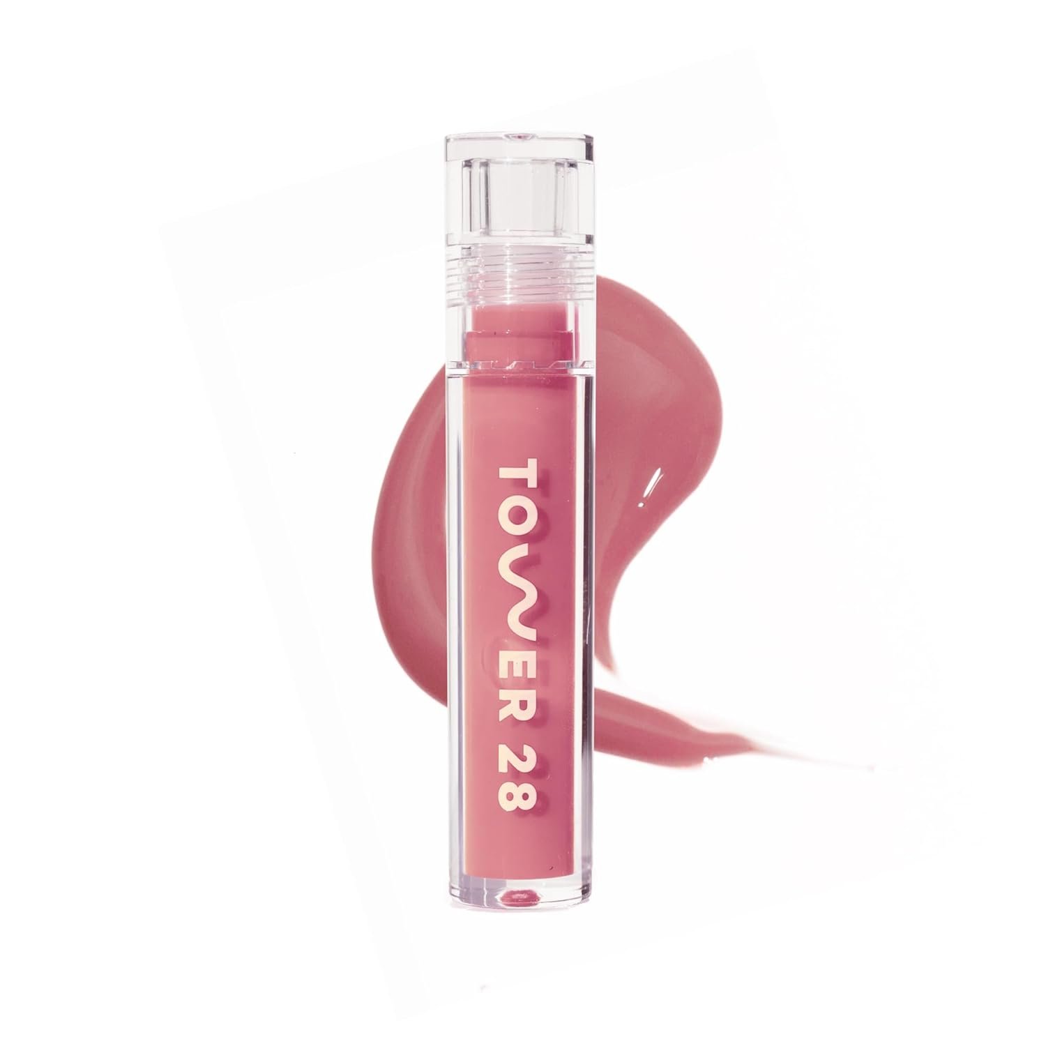 Tower 28 ShineOn Lip Gloss Jelly – Hydrating Tinted Lip Balm + Milky Gloss for Sensitive Lips – Non-Sticky + High-Shine Jelly Formula with Nourishing Oil Blend – Pistachio – Nude Pink (0.13)