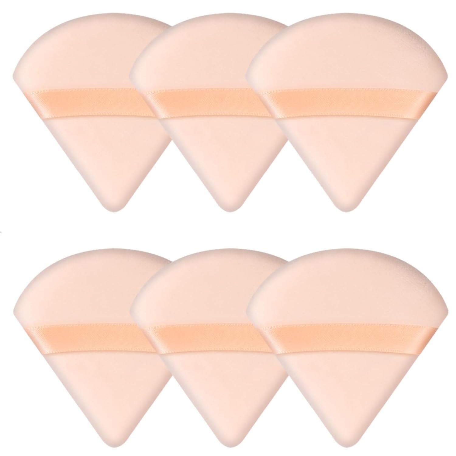 6 Pieces Triangle Powder Puff Soft Makeup Sponge Make Puff for Face Powder Cosmetic Foundation Sponge Makeup Tool Gifts for Women (Flesh)