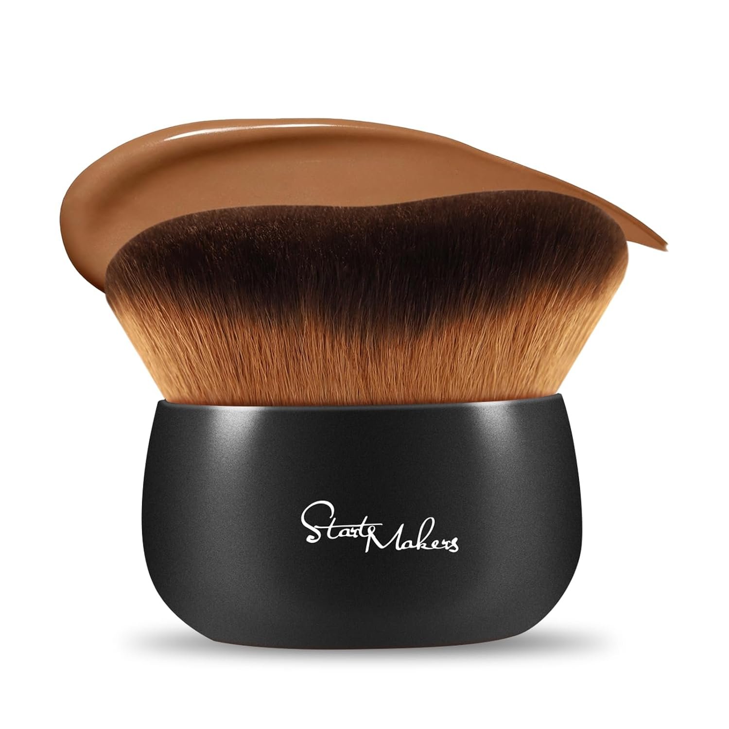 START MAKERS Self Tanner Brush Large for Body and Face, Kabuki Tanning Brush for Bronzer Foundation Tanning Mousse Applicator, Leg Body Brushes for Makeup (Black)