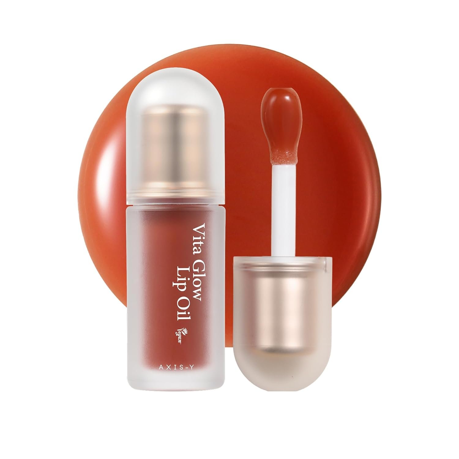AXIS-Y Vita Glow Lip Oil – Nourishing Tinted Lip Gloss with Vitamin E & Ceramide – Long-Lasting Non-Sticky Formula for Dry Lips – Vegan K-Beauty Lip Treatment – 0.13 fl. oz. (Cozy Fig)