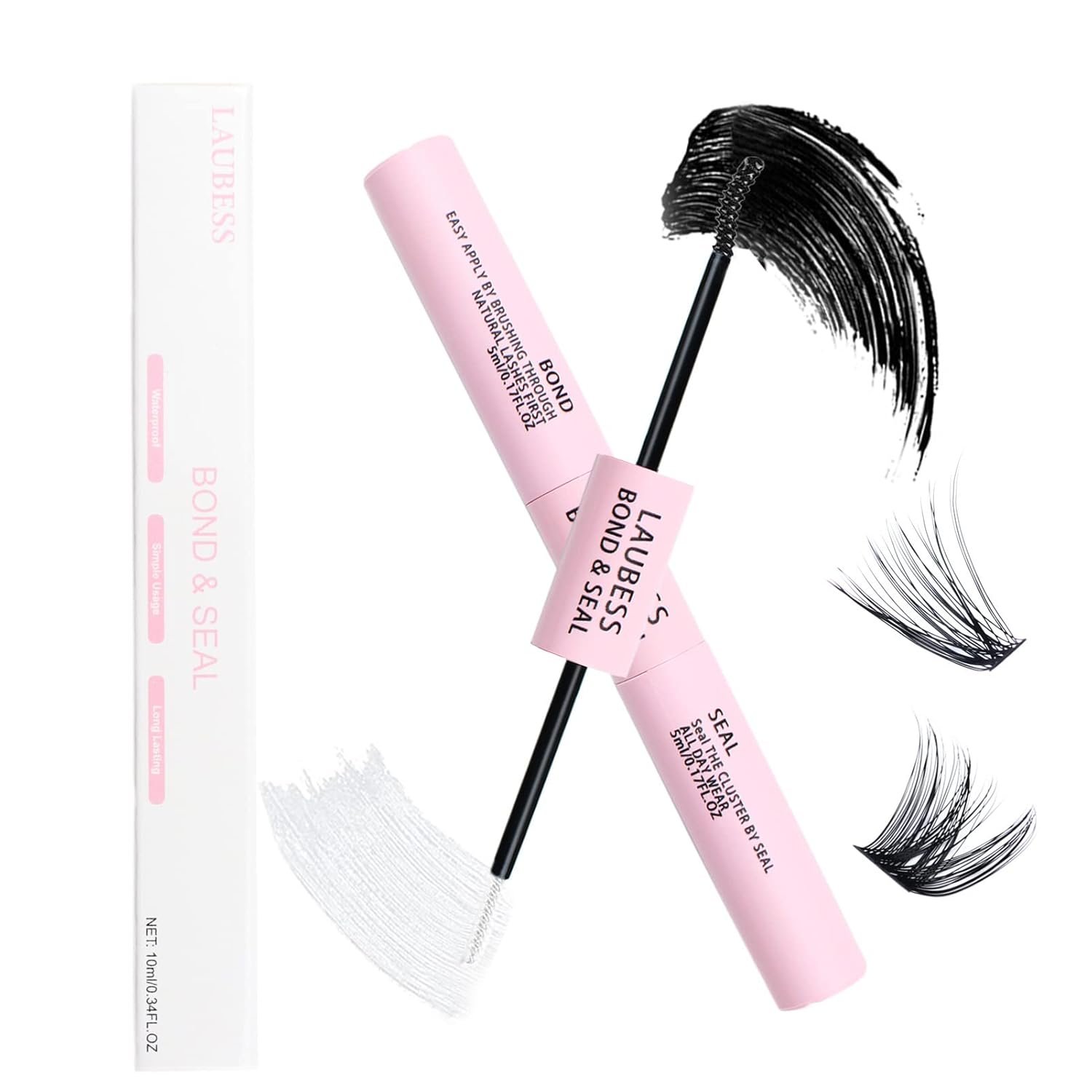 Lash Bond and Seal Mascara for Long Lasting Waterproof Eyelash Extensions – 5ml+5ml