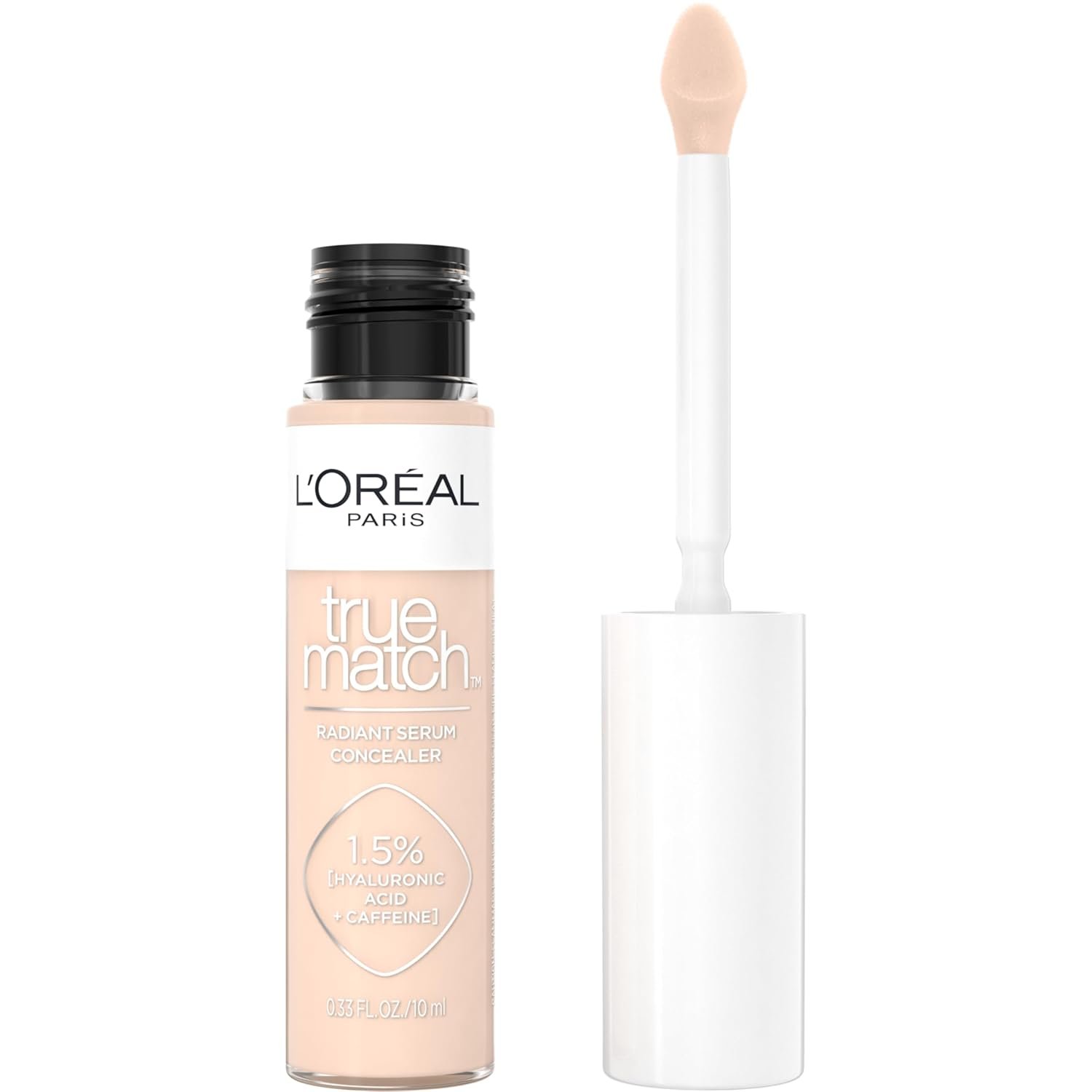 L’Oreal Paris True Match Radiant Serum Concealer, Brightening Under Eye Concealer Make Up with 1.5% Hyaluronic Acid and Caffeine, N2, 0.33 Oz