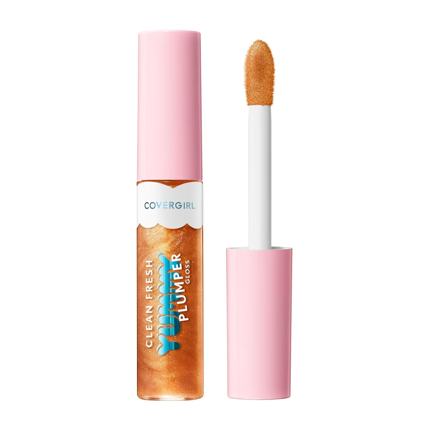 Covergirl Clean Fresh Yummy Plumper Lip Gloss, 900 It’s Gold Outside, Shiny, Vegan Formula, Easy to Apply, Minty Flavor, 0.33oz