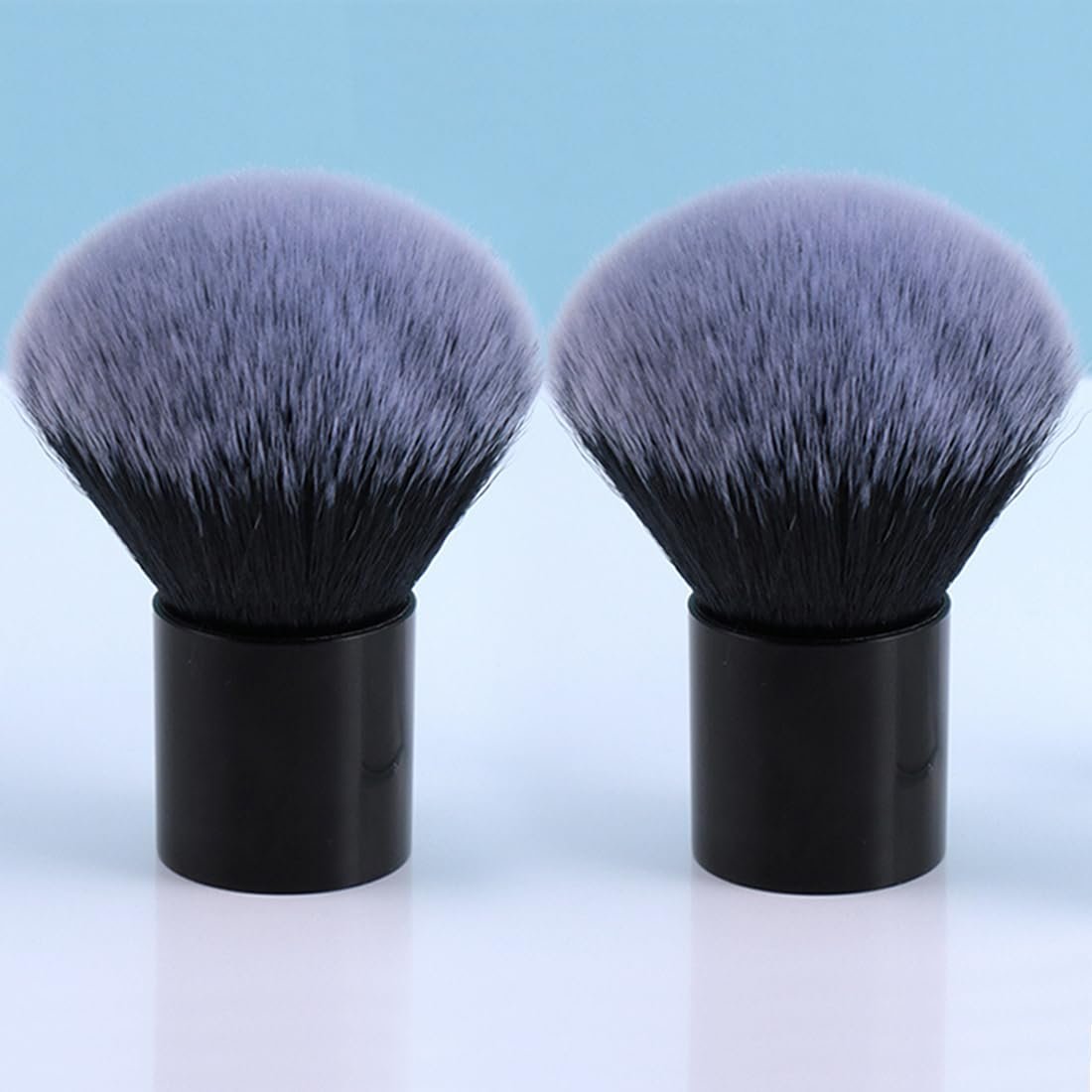 Makeup Brushes Kabuki Brushes 2pcs Fashion Powder Foundation Brush Contour Blush Face Blender Brush Bronzer Mineral Cosmetics Buffing Blending Brushes Soft Synthetic Fibers (Round Top)