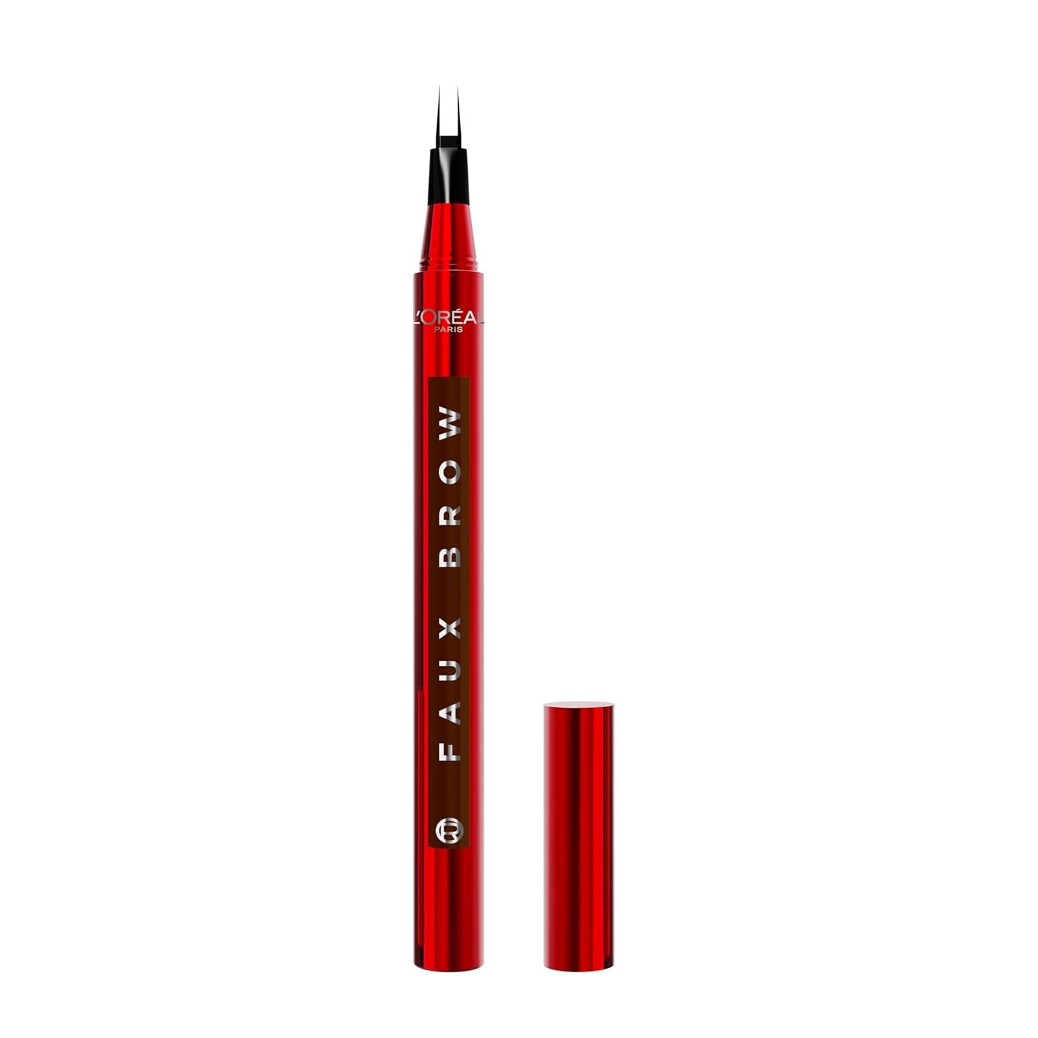 L’Oreal Paris Faux Brow, Hair-Like, Filling Eyebrow Pen with Double-Brush Tip, Fast & Precise Eyebrow Makeup, Brunette, 0.03 Fl Oz