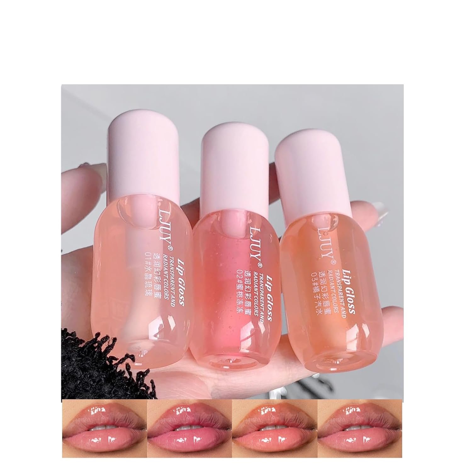 3 Pcs Lip Gloss Oil Set, Mint Flavor Hydrating Lip Oil Glossy and Shiny Lip Primer Moisturizer Transparent Lipgloss for Women Girls (clear)