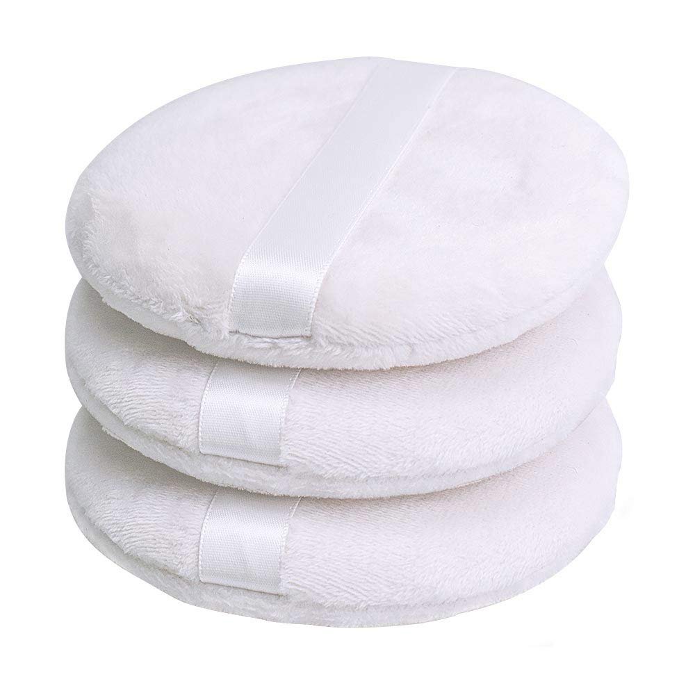 Topwon 4 Inch Powder Puff, Washable Large Body Powder Puff for Face Cleaning,Makeup & Powder Foundation Blending – Soft & Furry