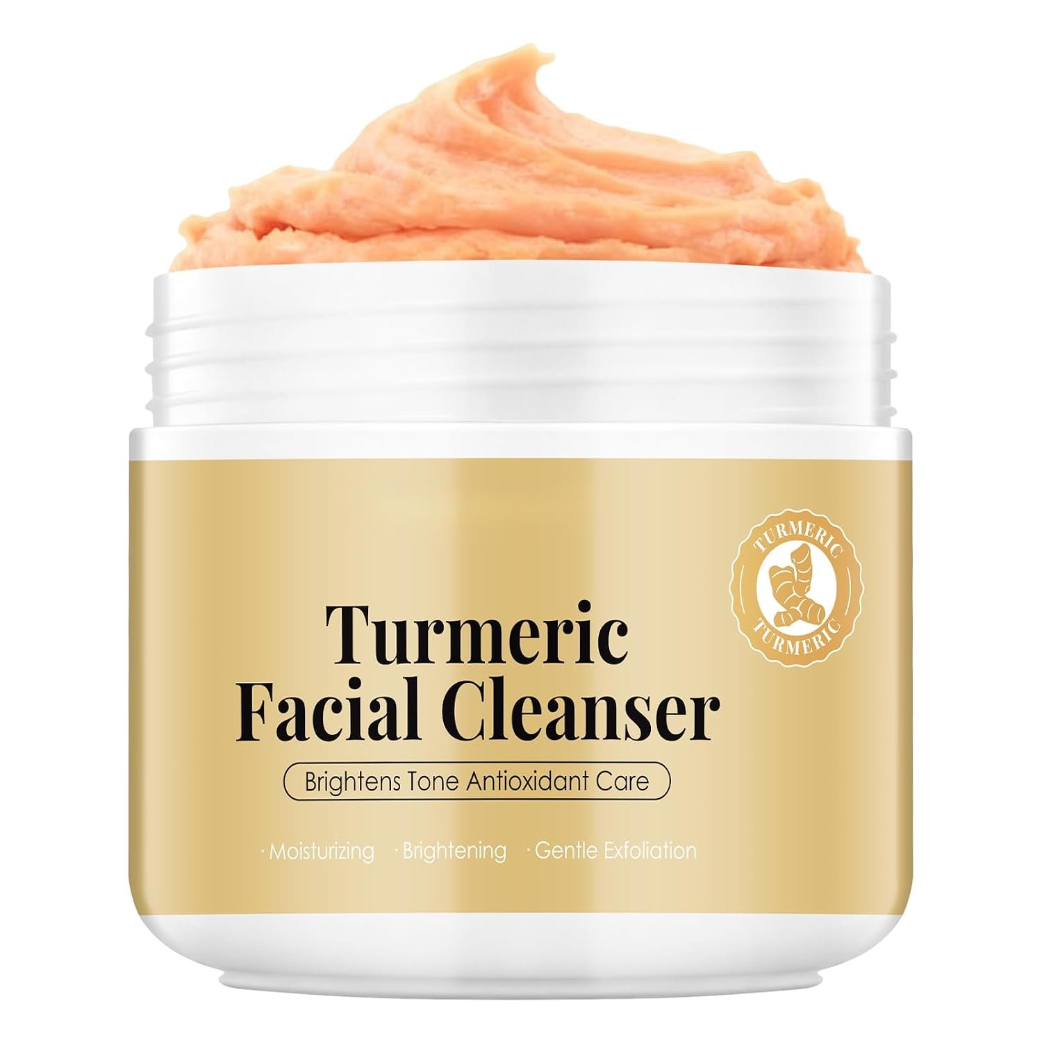Turmeric Rice Mochi Face Cleanser Wash Cream,Moisturizing,Deep-Cleansing,Oil Control,Makeup Cleansing Balm for Women for All Skin Types（5.29oz）