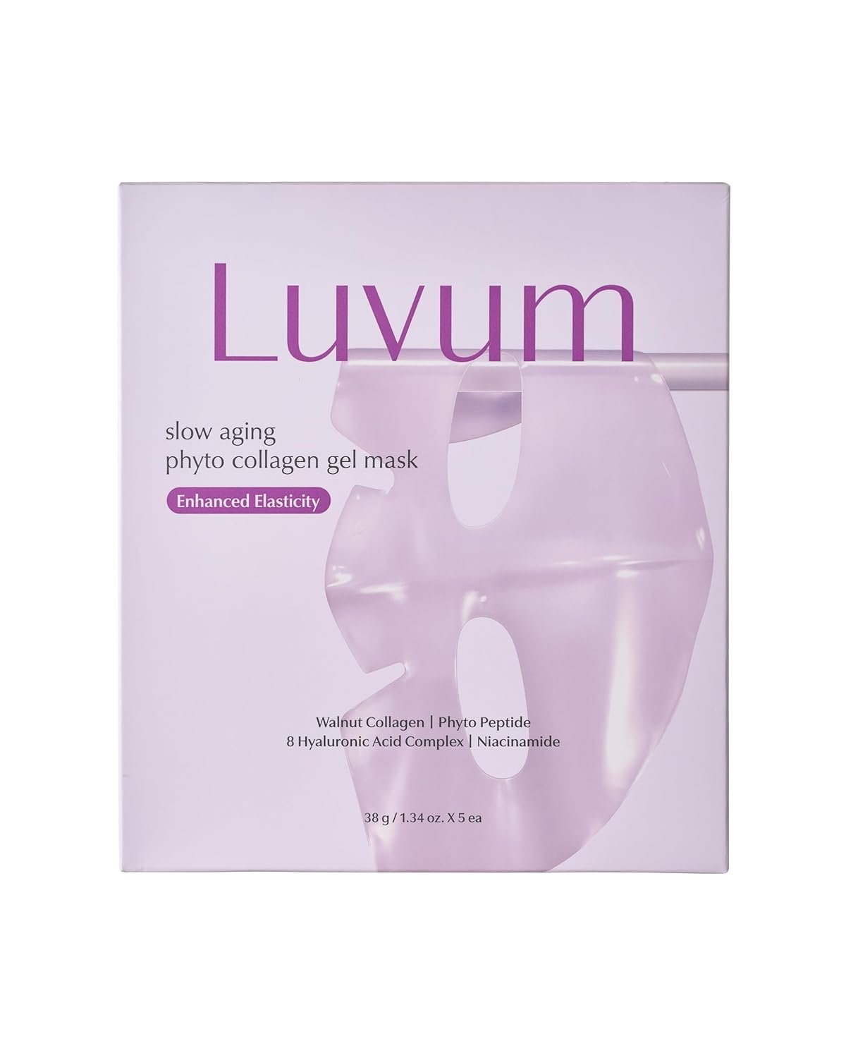 LUVUM Slow Aging Phyto Collagen Gel Mask, Collagen, Overnight Hydrogel Mask, 4+1 Pack