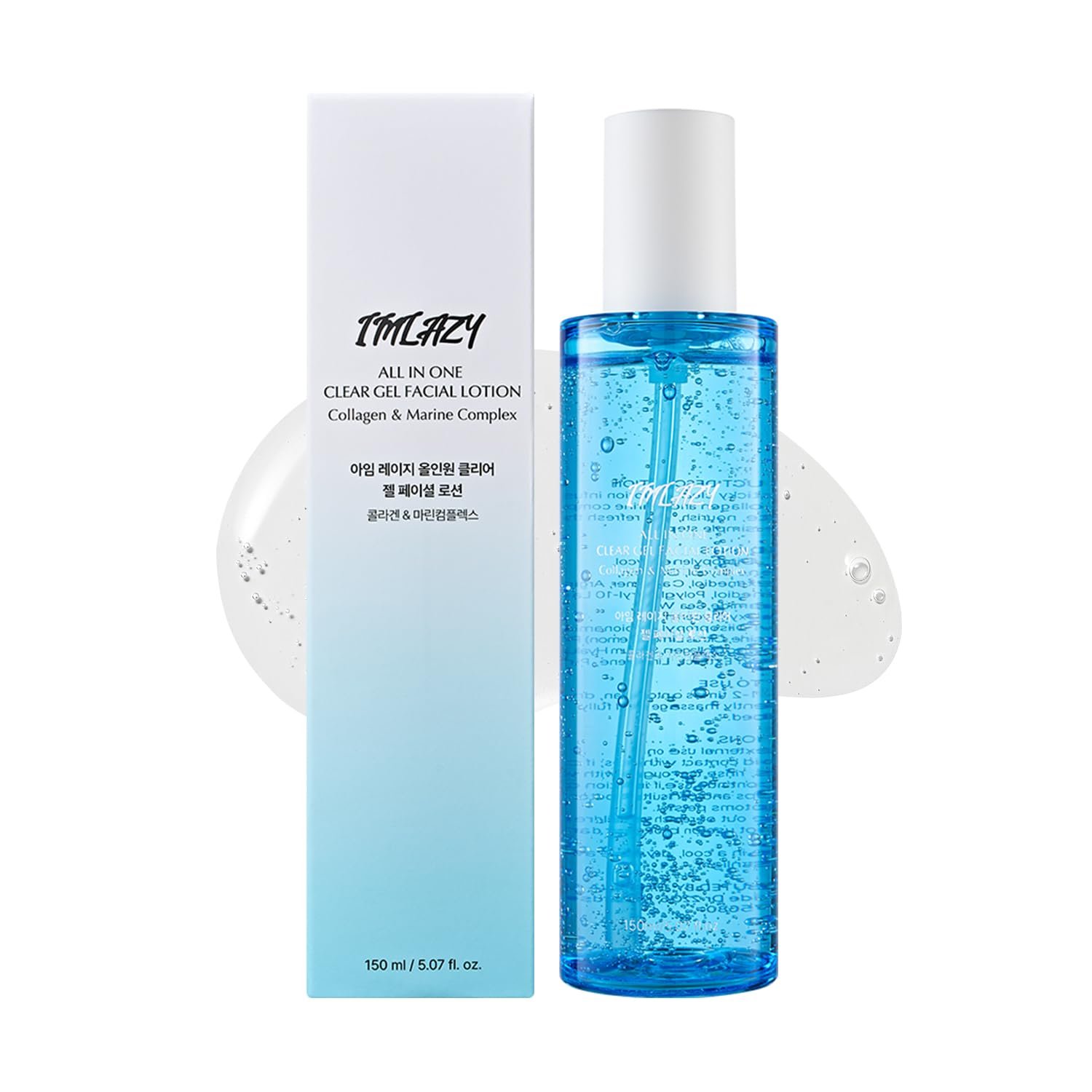 I’M LAZY All-in-One Clear Gel Moisturizer Fast Absorbing Hydration with Hyaluronic Acid & Marine Complex | Non-Sticky Face Gel for Men & Women | 5.07 fl oz
