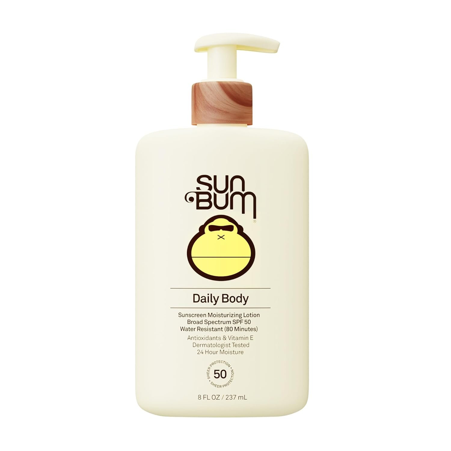 Sun Bum Daily SPF 50 Sunscreen Body Lotion – Broad Spectrum Moisturizing Sunscreen with Vitamin E – Vegan and Hawaii 104 Act Compliant (Without Octinoxate & Oxybenzone) – Dermatologist Tested – 8 oz