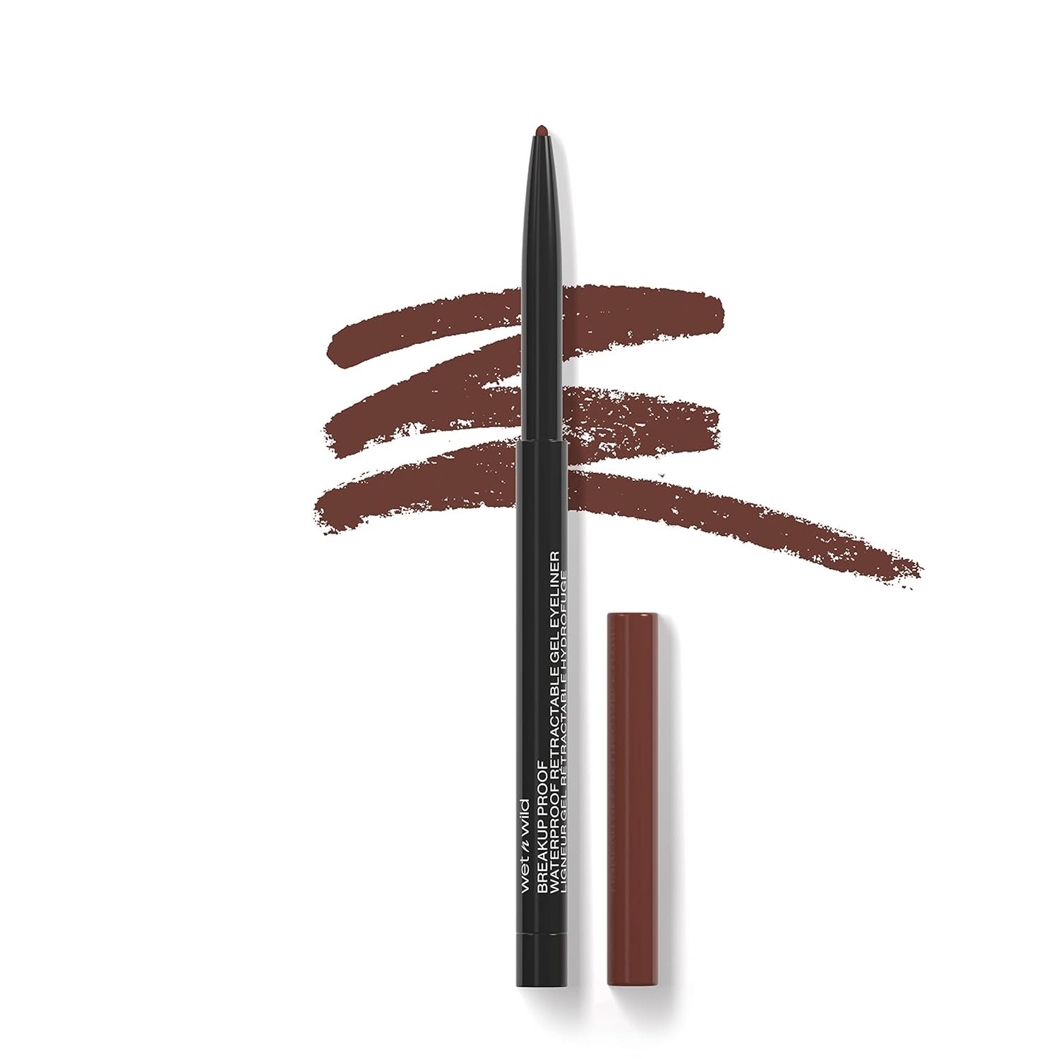 wet n wild Mega Last Breakup Proof Waterproof Retractable Gel Eyeliner – Ultra Pigmented 16-Hour Long Wear, Smudge Proof Satin Finish Formula, Cruelty-Free & Vegan – Intense Black