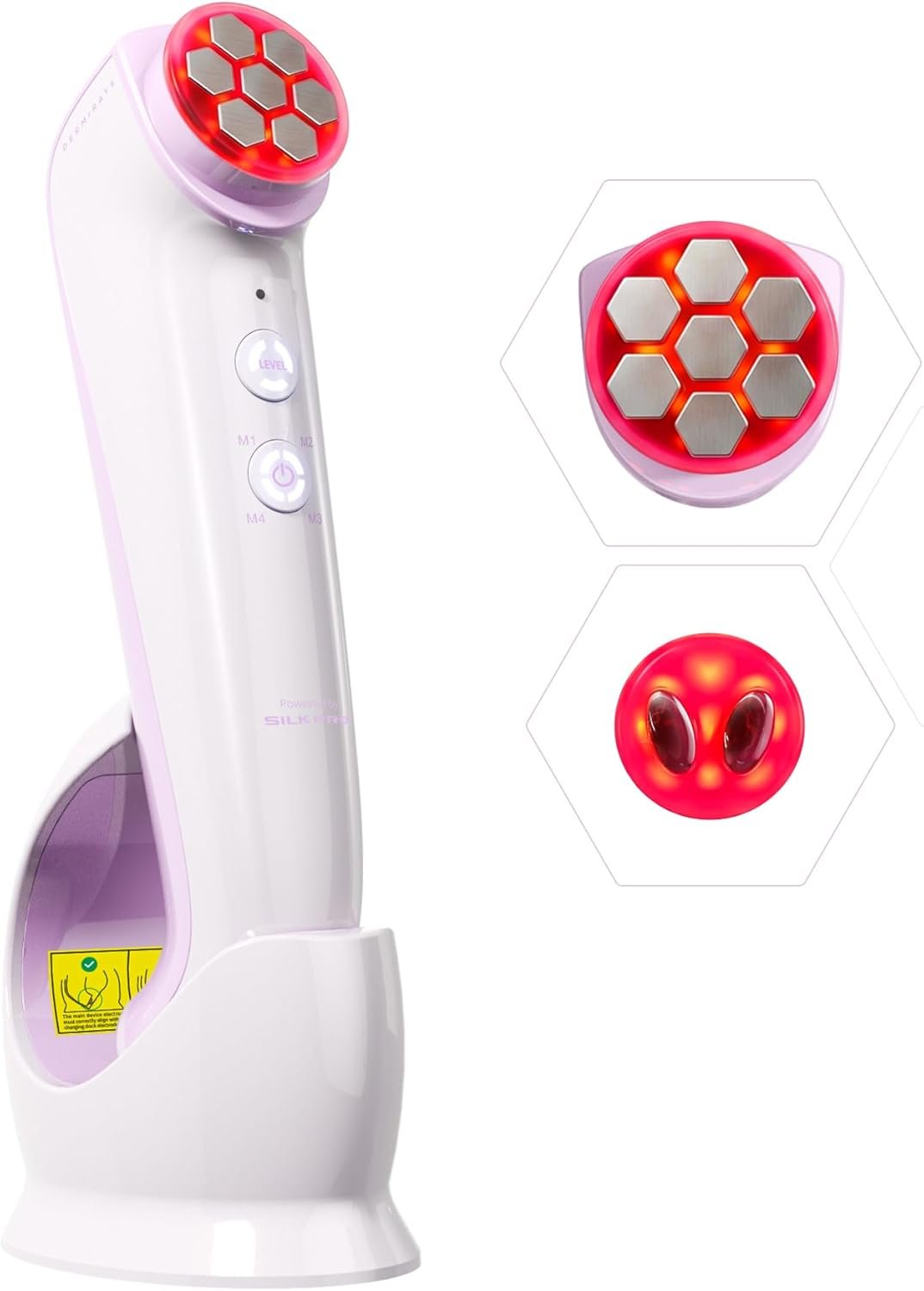 DermRays Multi-RF Microcurrent Device with 650nm Red Light, 4-in-1 Facial Toning Tool with Multi-Leading Tech for a Visibly Radiant & Youthful Appearance