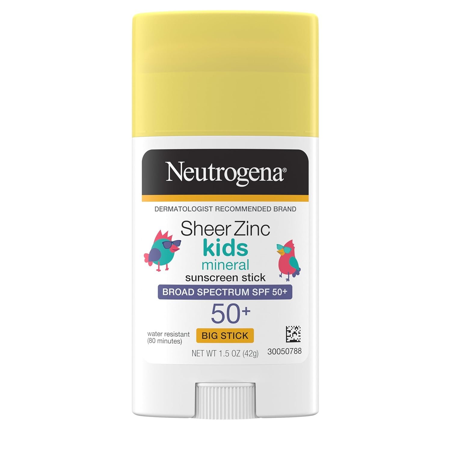 Neutrogena Sheer Zinc Oxide Kids Mineral Sunscreen Stick, SPF 50 Plus UVA/UVB Broad Spectrum Protection, Water-Resistant Sunscreen Stick, Gentle on Sensitive Skin, Dermatologist Recommended, 1.5 oz